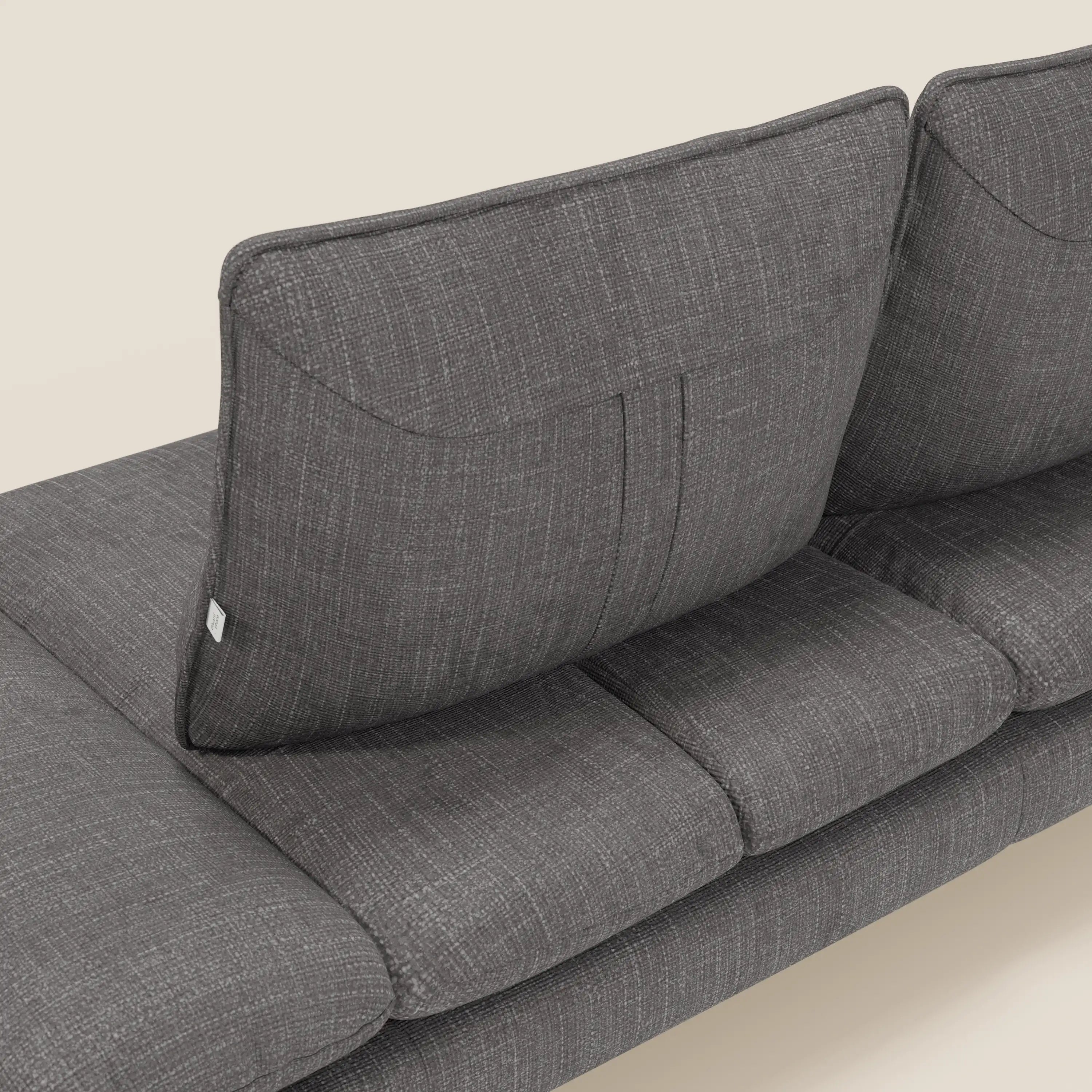 Ardex 3-Sitzer-Sofa mit verschiebbaren Rückenlehnen und verstellbaren Armlehnen aus weichem, wasserfestem Stoff T06 anthrazit