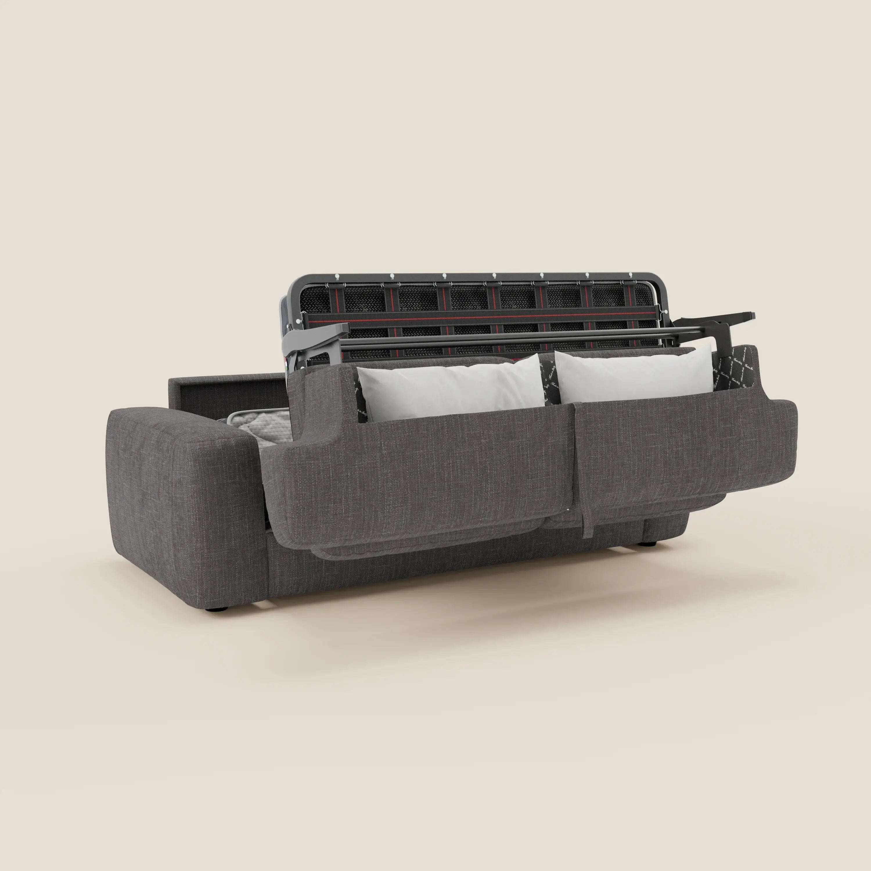 Cloud Schlafsofa mit 17 cm dicker Matratze und weichen Kissen aus wasserfestem Stoff T06 anthrazit