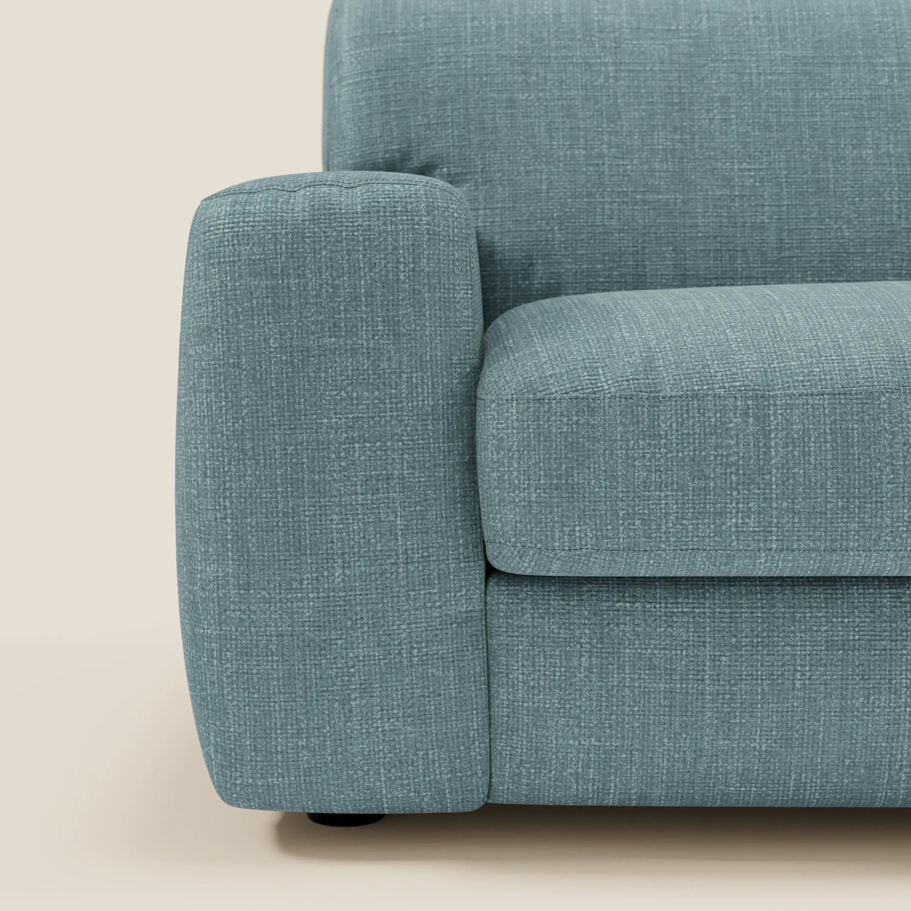 Cloud Schlafsofa mit 17 cm dicker Matratze und weichen Kissen aus wasserfestem Stoff T06 hellblau