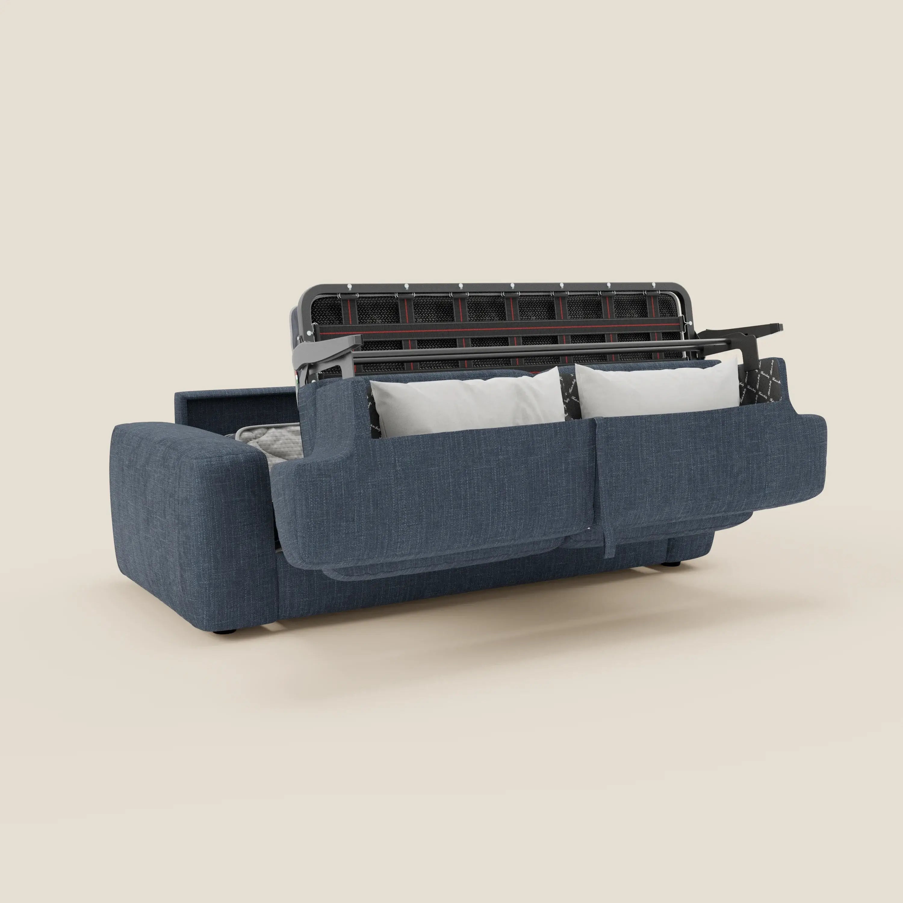 Cloud Schlafsofa mit 17 cm dicker Matratze und weichen Kissen aus wasserfestem Stoff T06 blau