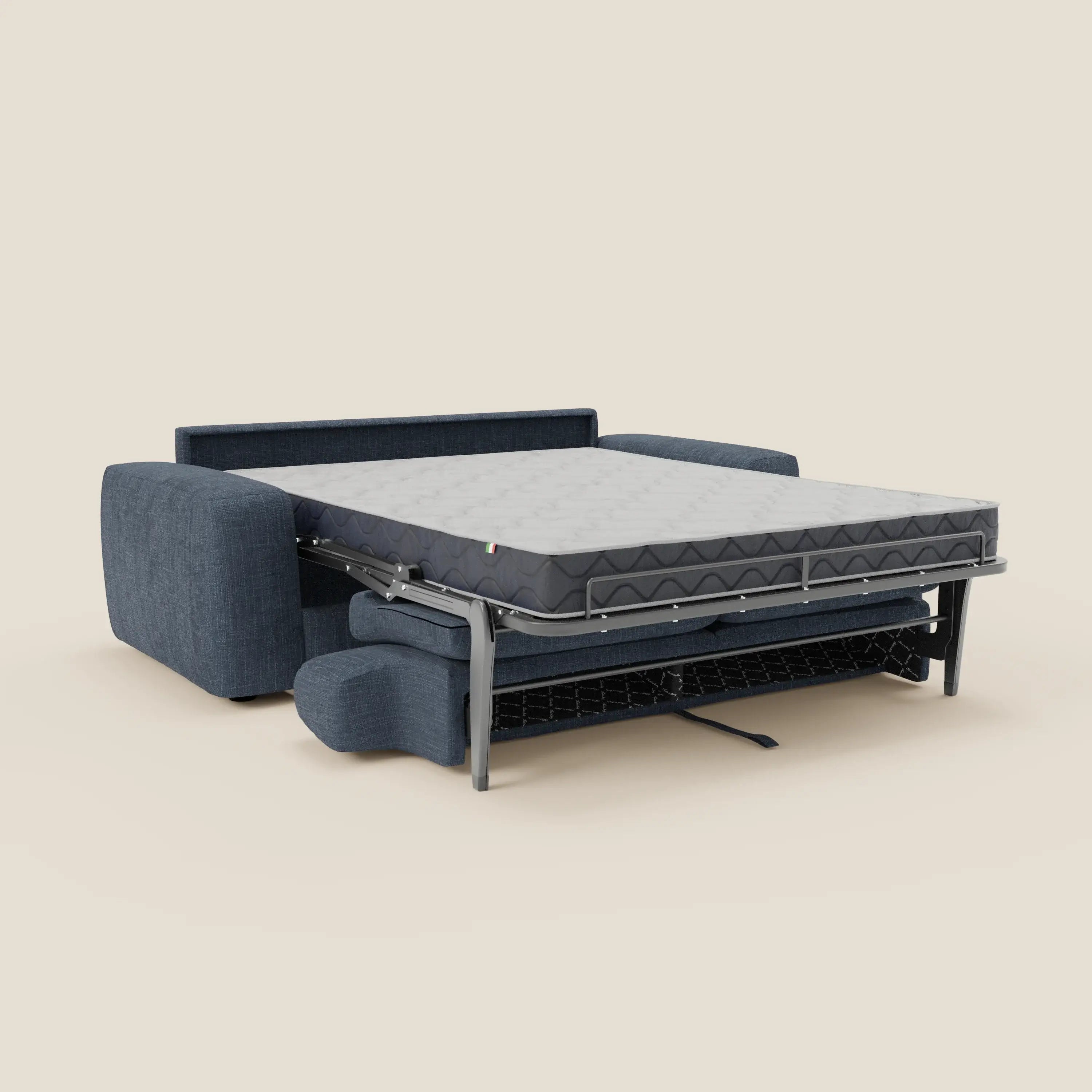 Cloud Schlafsofa mit 17 cm dicker Matratze und weichen Kissen aus wasserfestem Stoff T06 blau