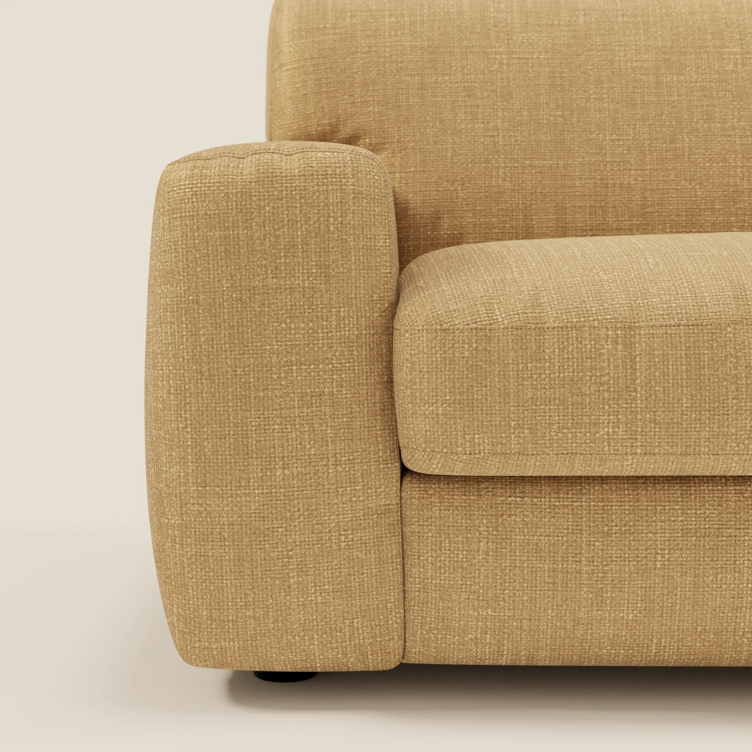 Cloud Schlafsofa mit 17 cm dicker Matratze und weichen Kissen aus wasserfestem Stoff T06 gelb