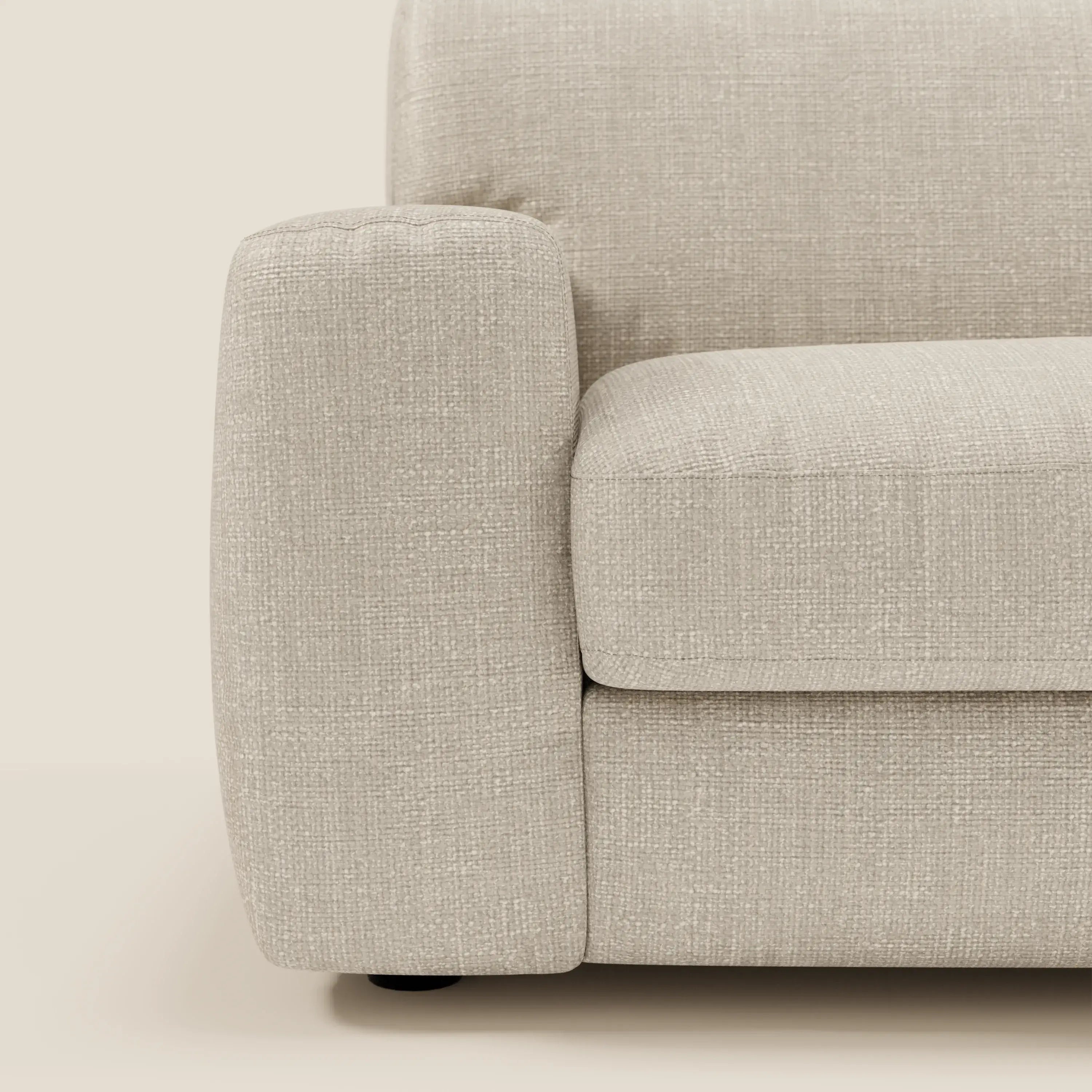 Cloud Schlafsofa mit 17 cm dicker Matratze und weichen Kissen aus wasserfestem Stoff T06 creme