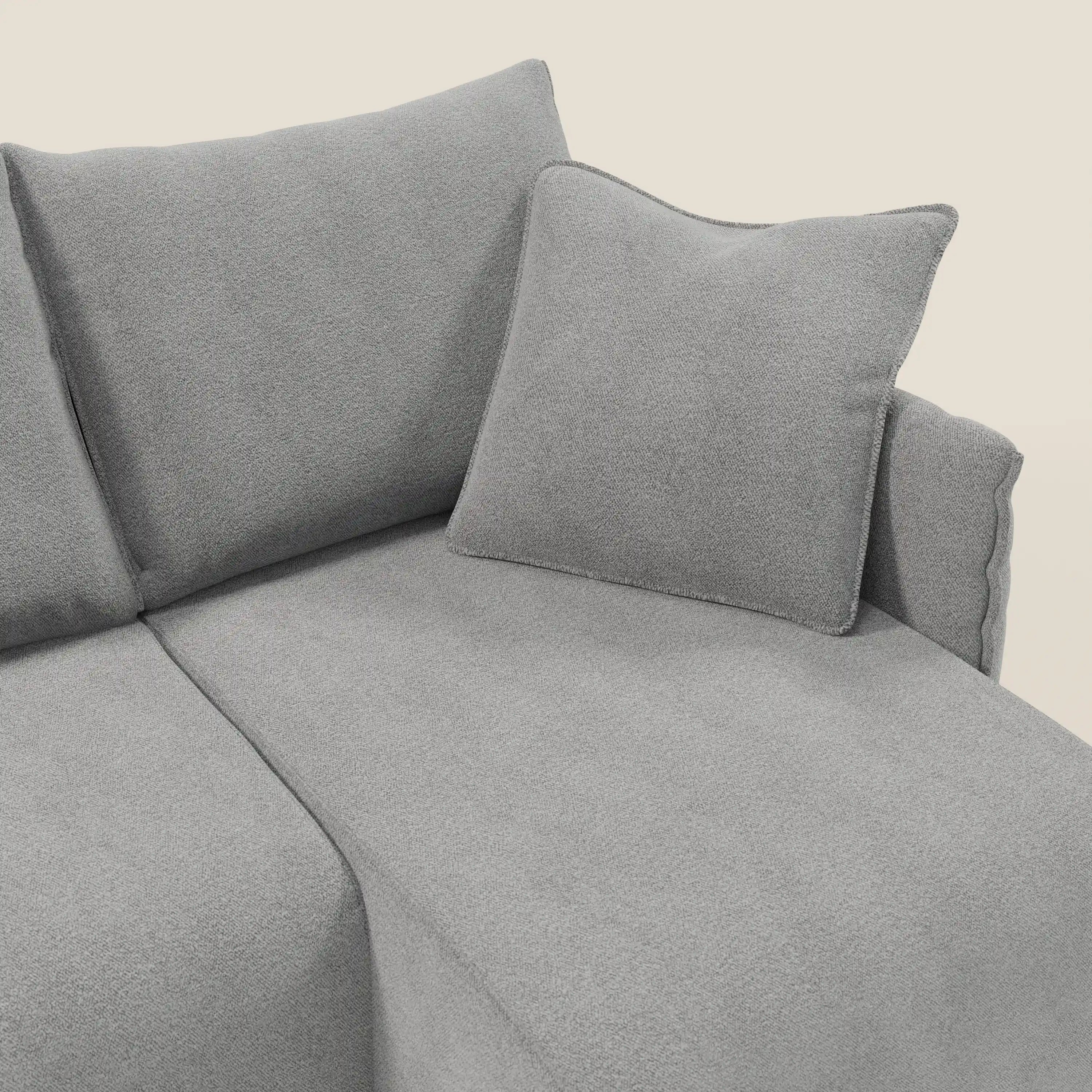 Flexar wendbares Ecksofa mit ausziehbaren Sitzen aus weichem wasserfestem bouclé T07 grau