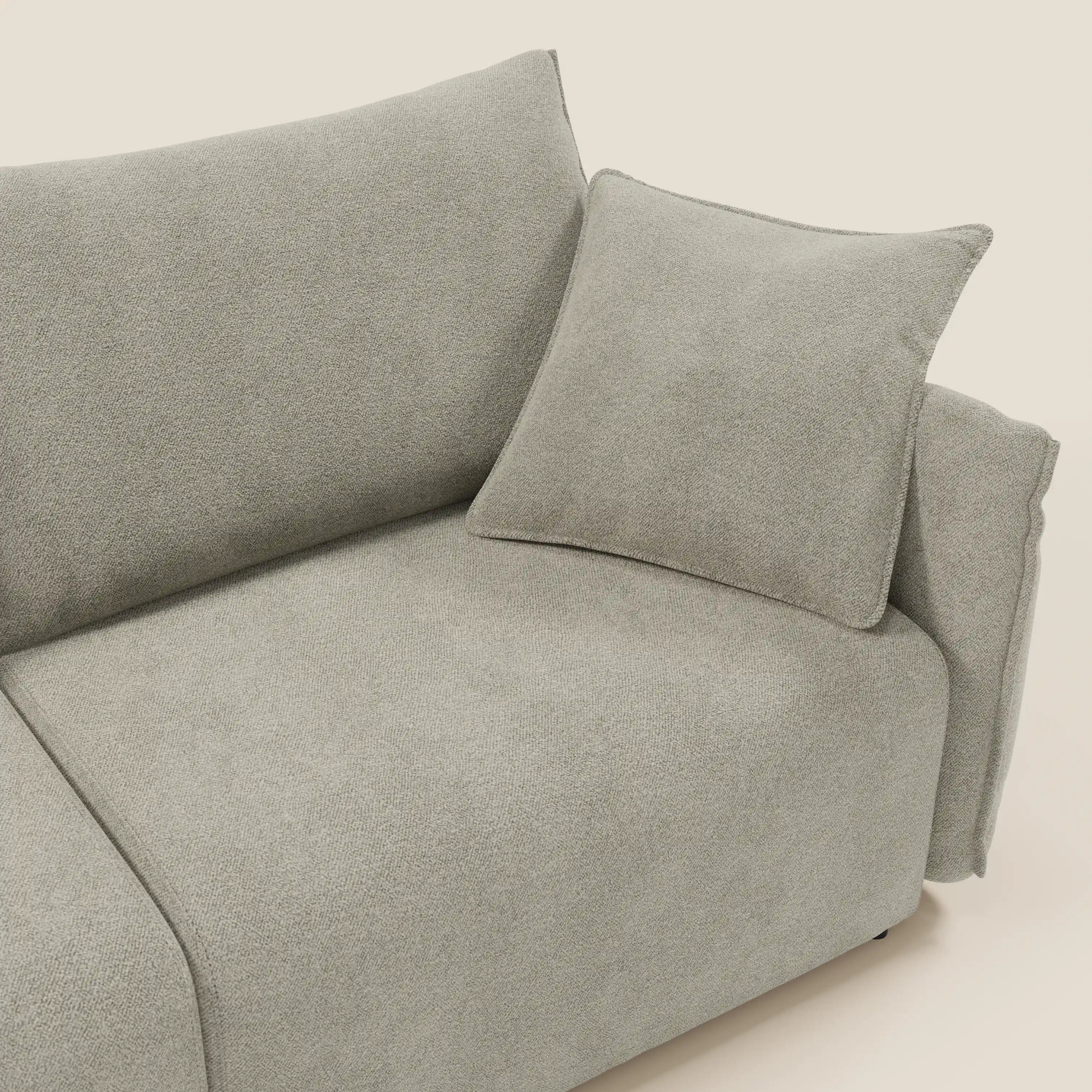 Flexar Sofa mit ausziehbaren Sitzen und Rückenlehne aus Gänsedaunen aus weichem, wasserfestem Bouclé T07 beige