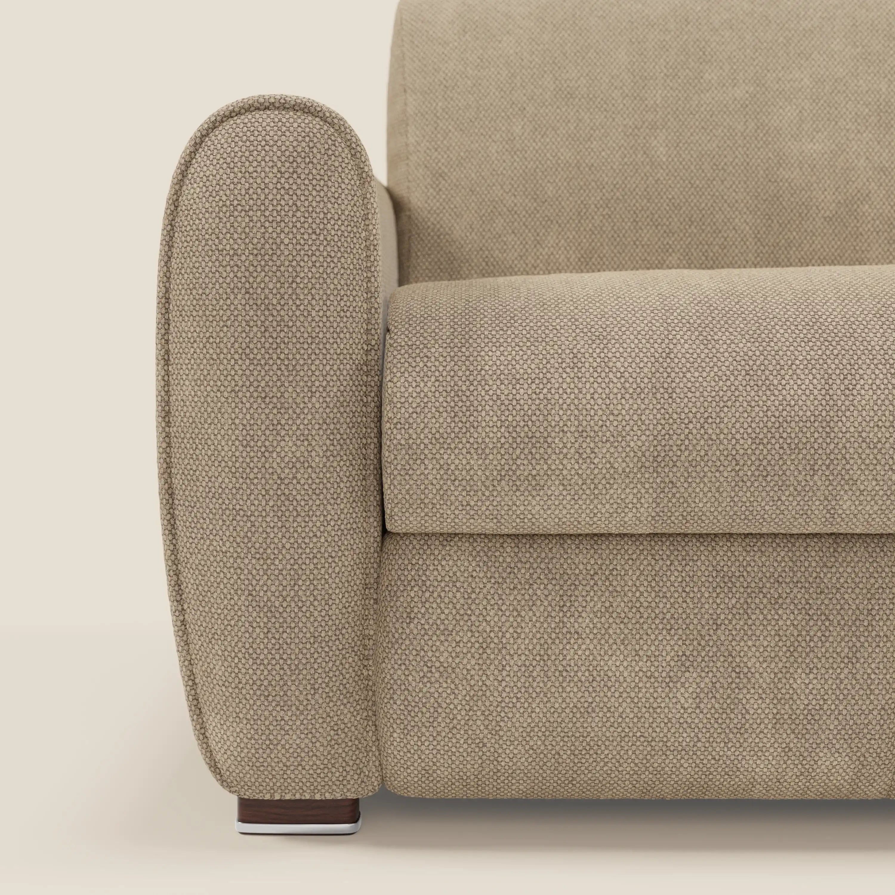 Kaleo Modernes Schlafsofa mit Matratze H17 cm – aus edlem, wasserabweisendem Stoff T26 beige