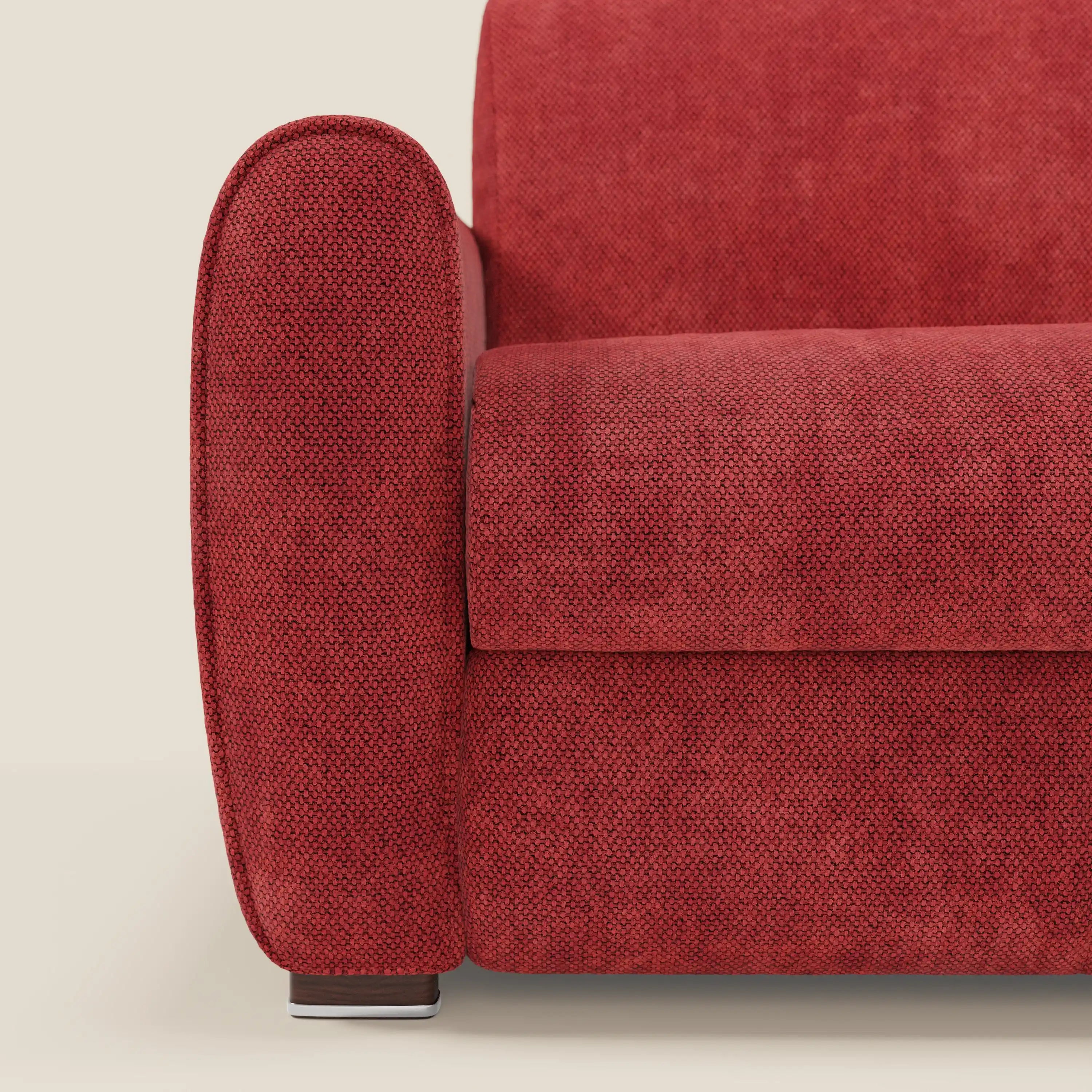 Kaleo Modernes Schlafsofa mit Matratze H17 cm – aus edlem, wasserabweisendem Stoff T26 rot