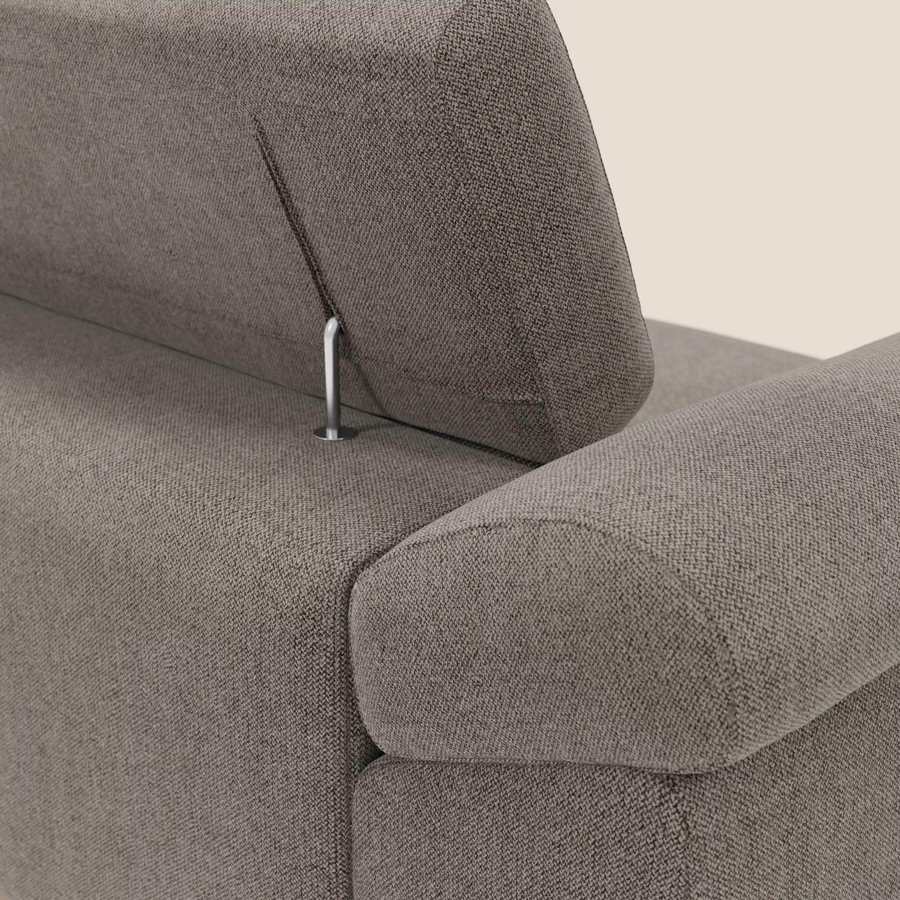 Donatello Sofa mit ausziehbaren Sitzen, Armlehnen mit Staufach und verstellbaren Kopfstützen aus abwaschbarem Stoff T23 Taupe