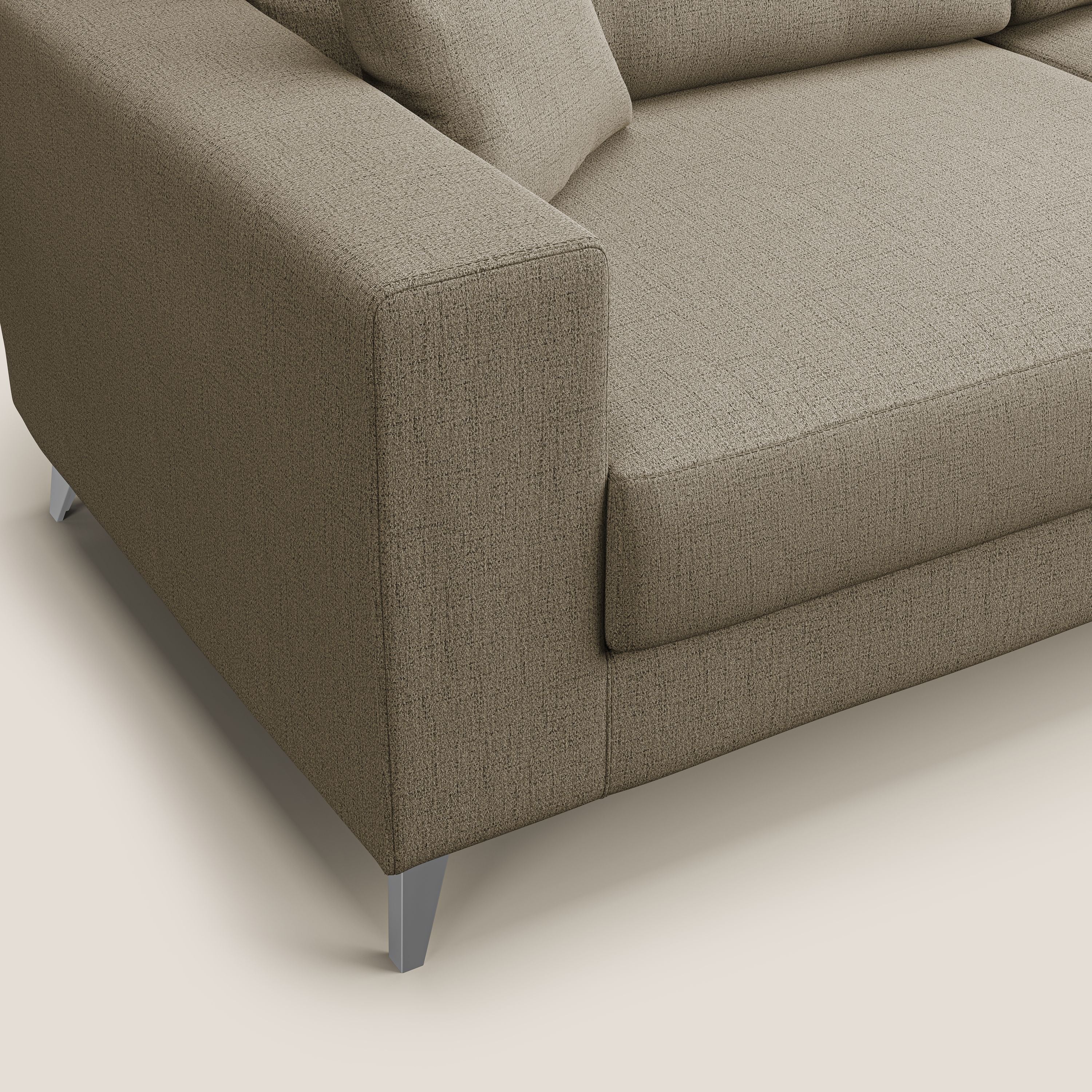 Michael Divano angolare REVERSIBILE in tessuto impermeabile T03 marrone - divani.store