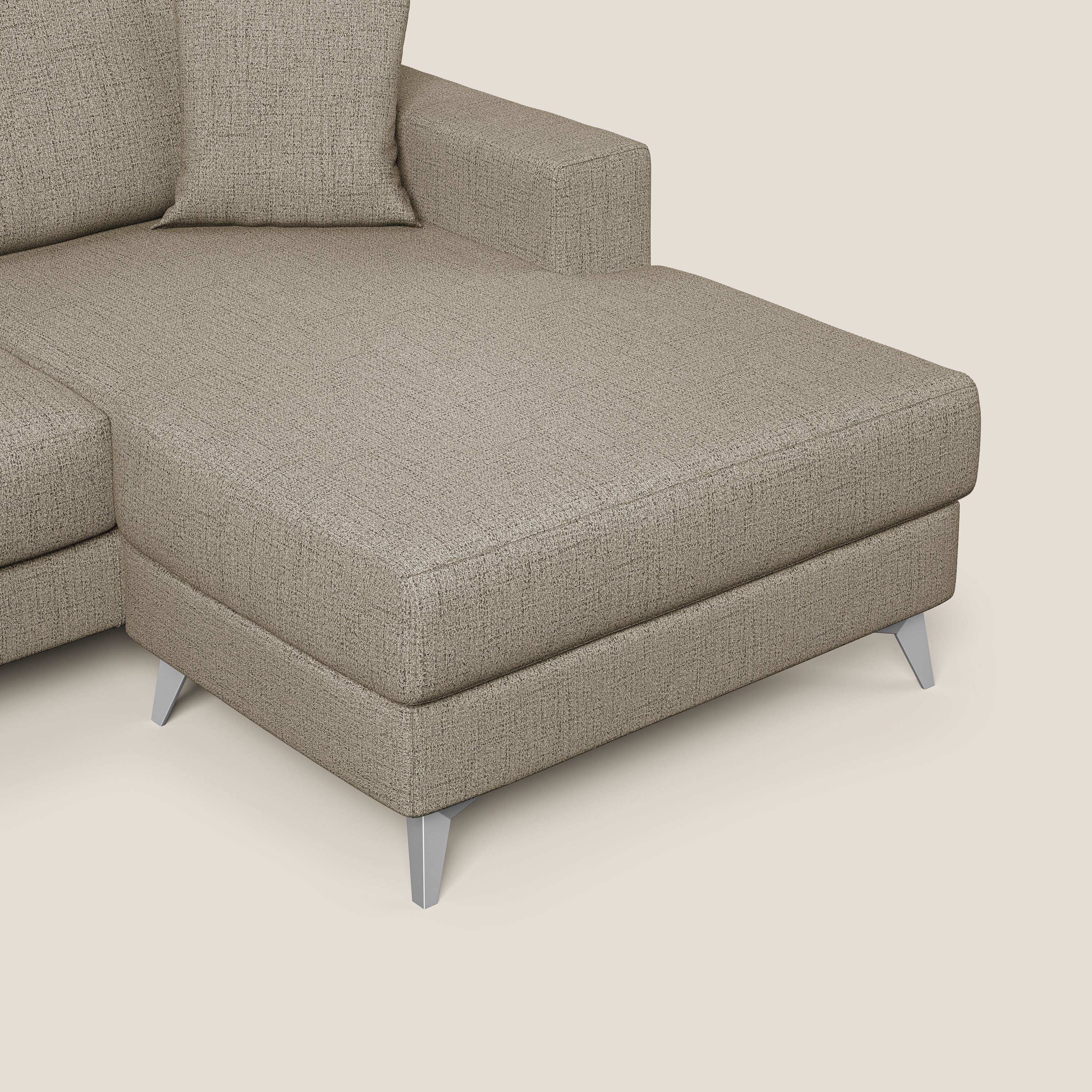 Michael Divano angolare REVERSIBILE in tessuto impermeabile T03 marrone - divani.store