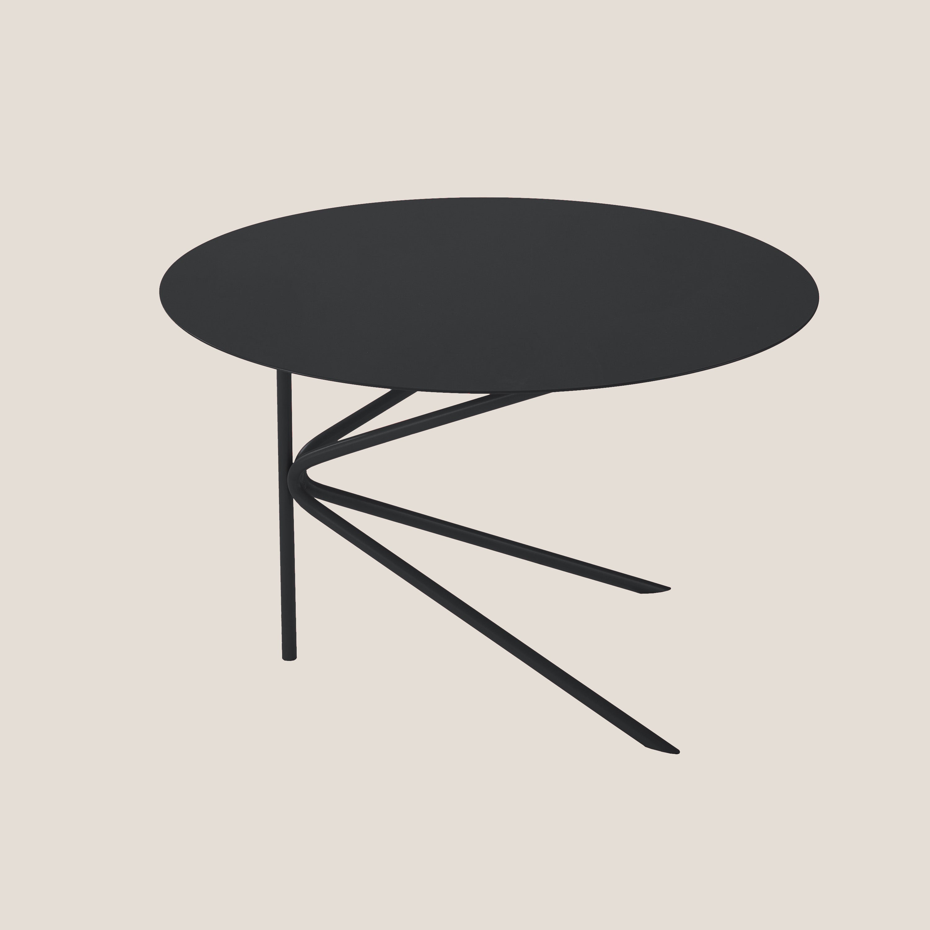 Twin tavolino BASSO rotondo minimale in diverse colorazioni nero - divani.store