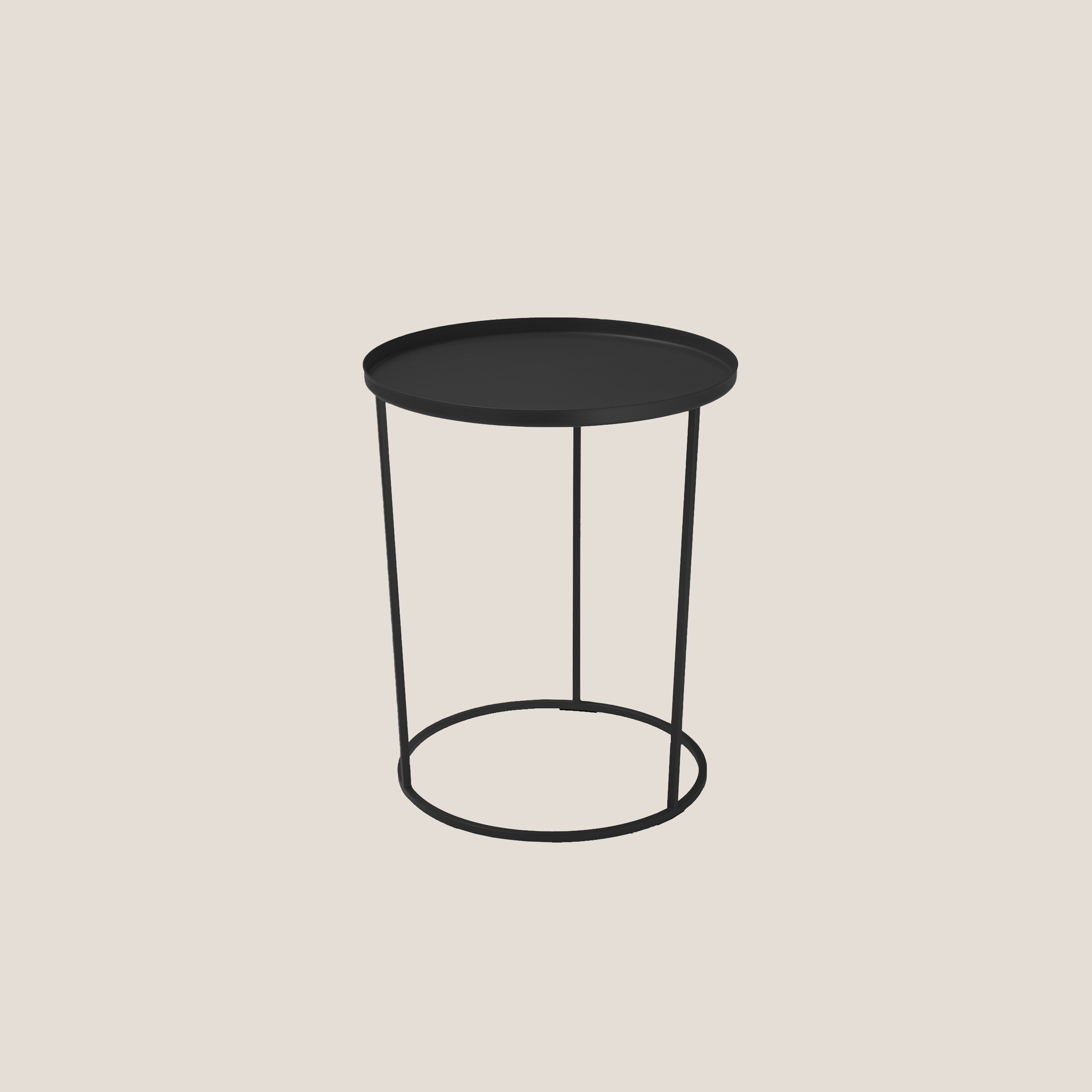 Costance tavolino rotondo con vassoio da salotto in metallo - divani.store