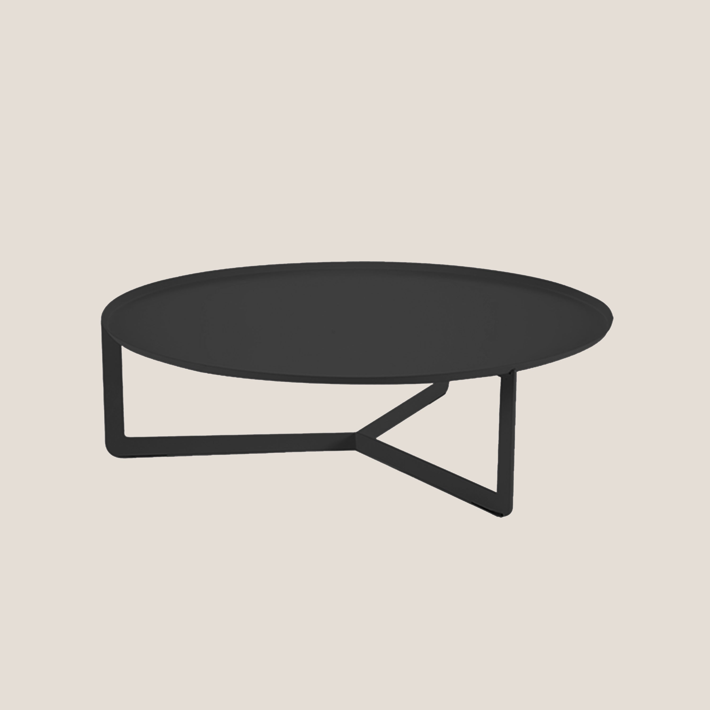 Round tavolino basso rotondo da salotto in metallo h23 cm nero - divani.store