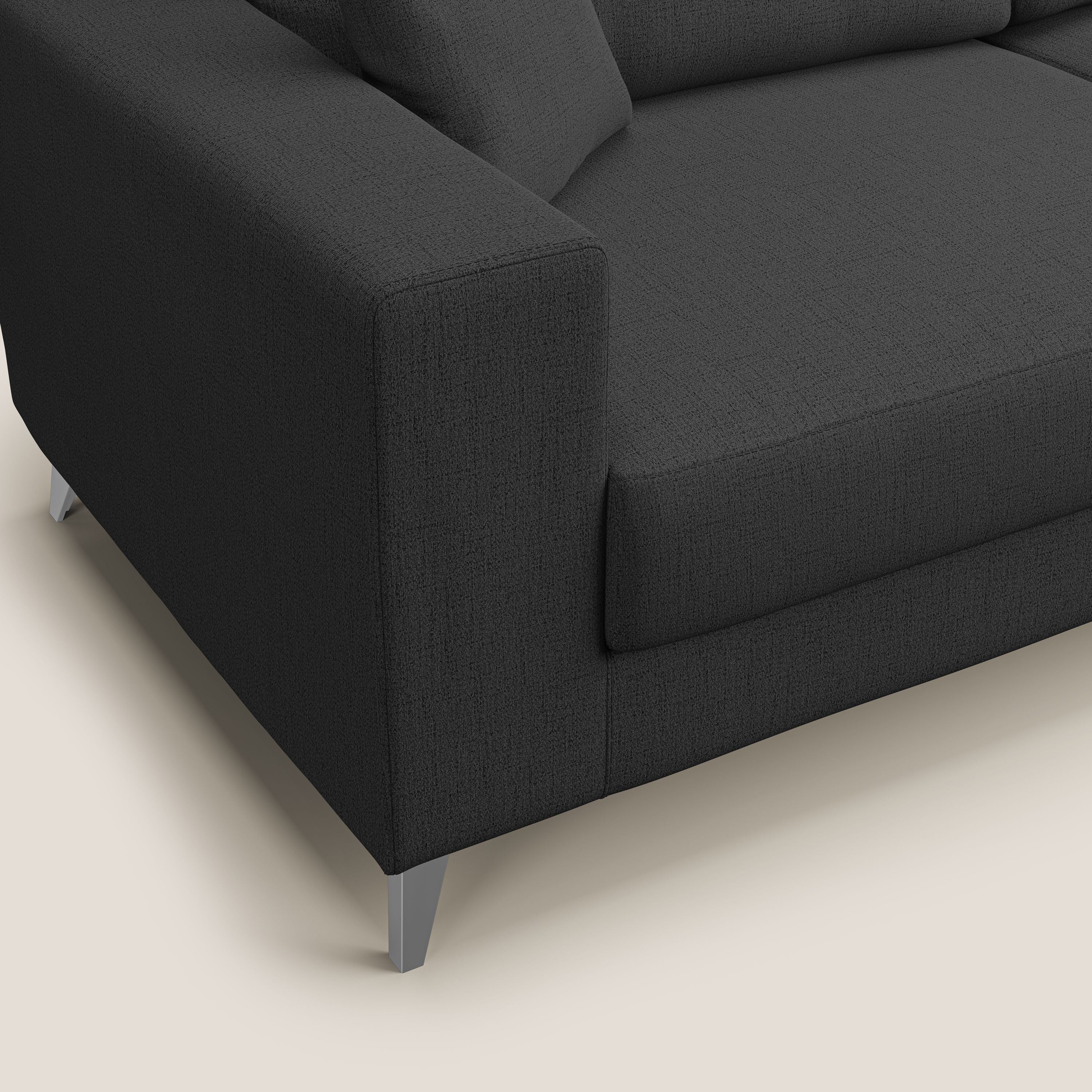 Michael Divano angolare REVERSIBILE in tessuto impermeabile T03 antracite - divani.store