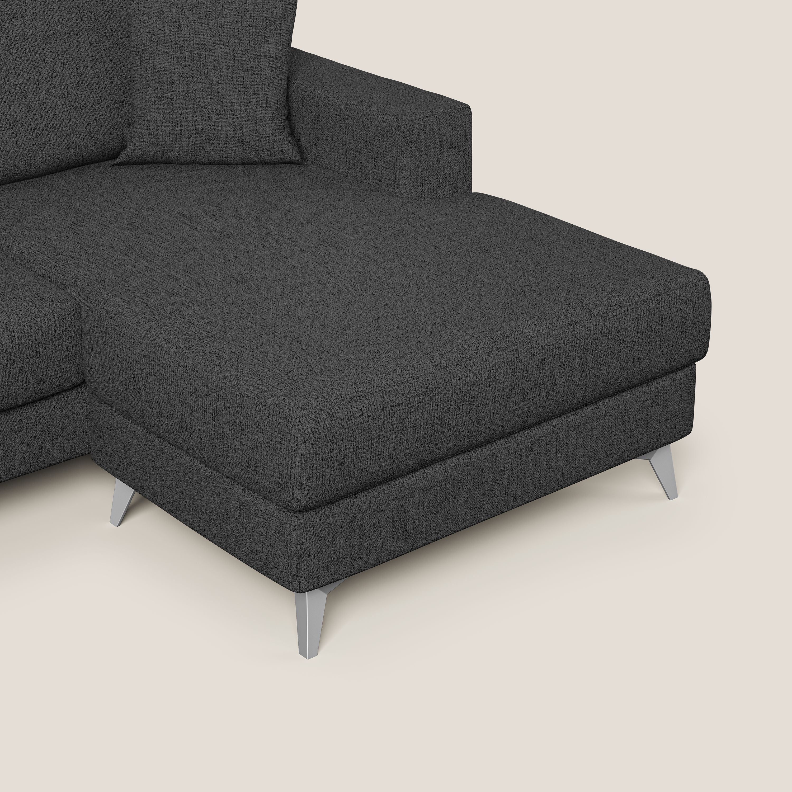 Michael Divano angolare REVERSIBILE in tessuto impermeabile T03 antracite - divani.store
