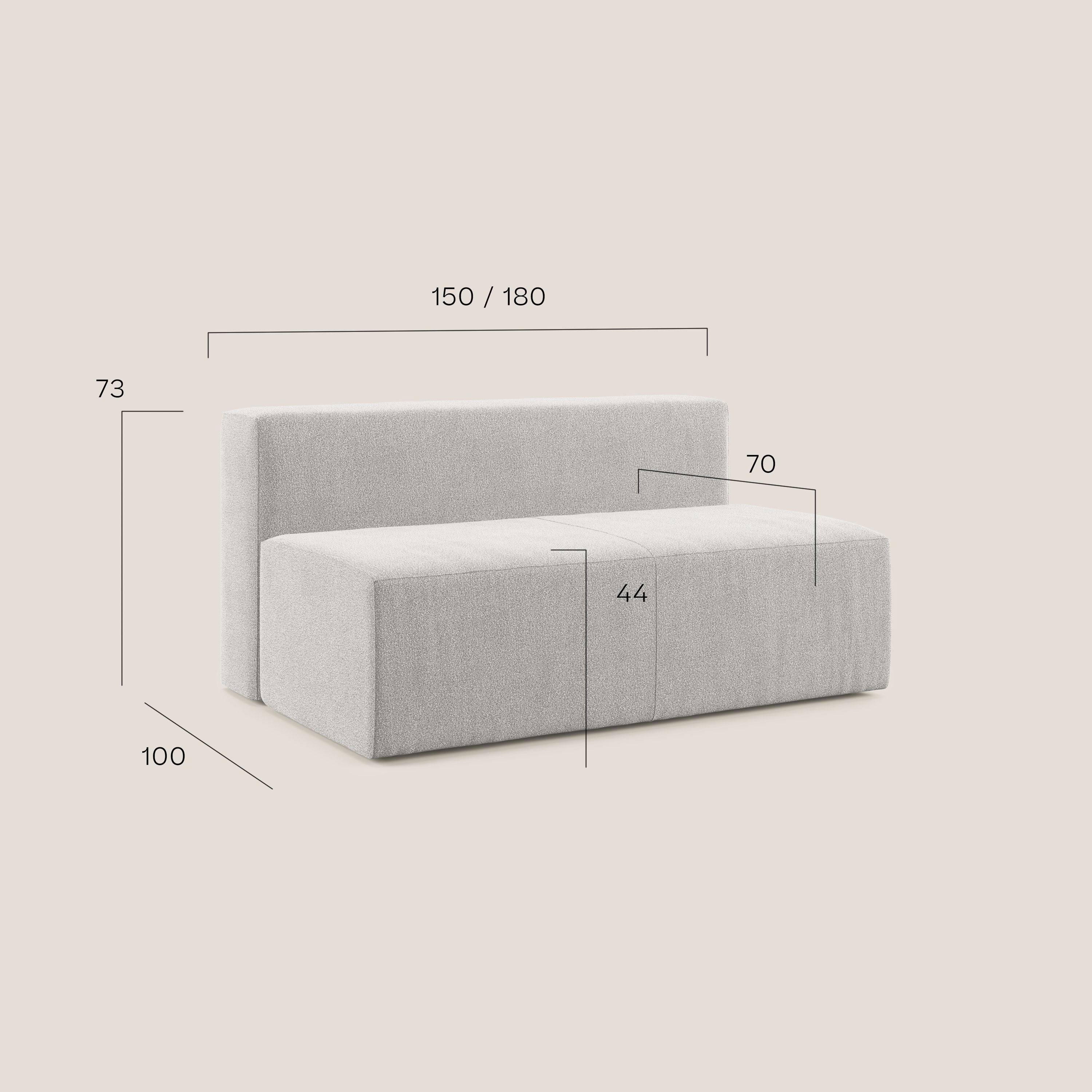 Nettuno modulo centrale maxi in morbido tessuto bouclè T07 grigio - divani.store