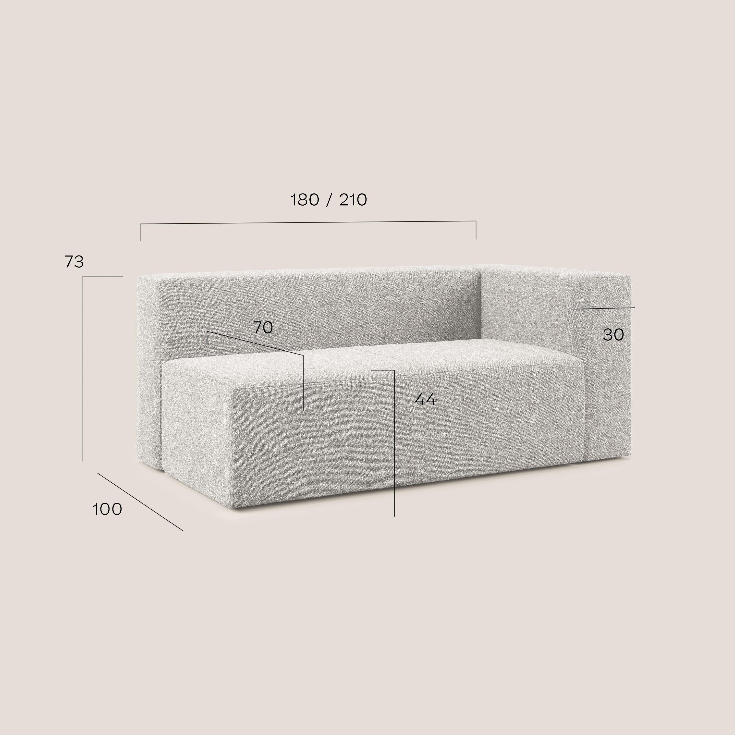 Nettuno modulo angolo/laterale maxi in morbido tessuto bouclè T07 blu - divani.store