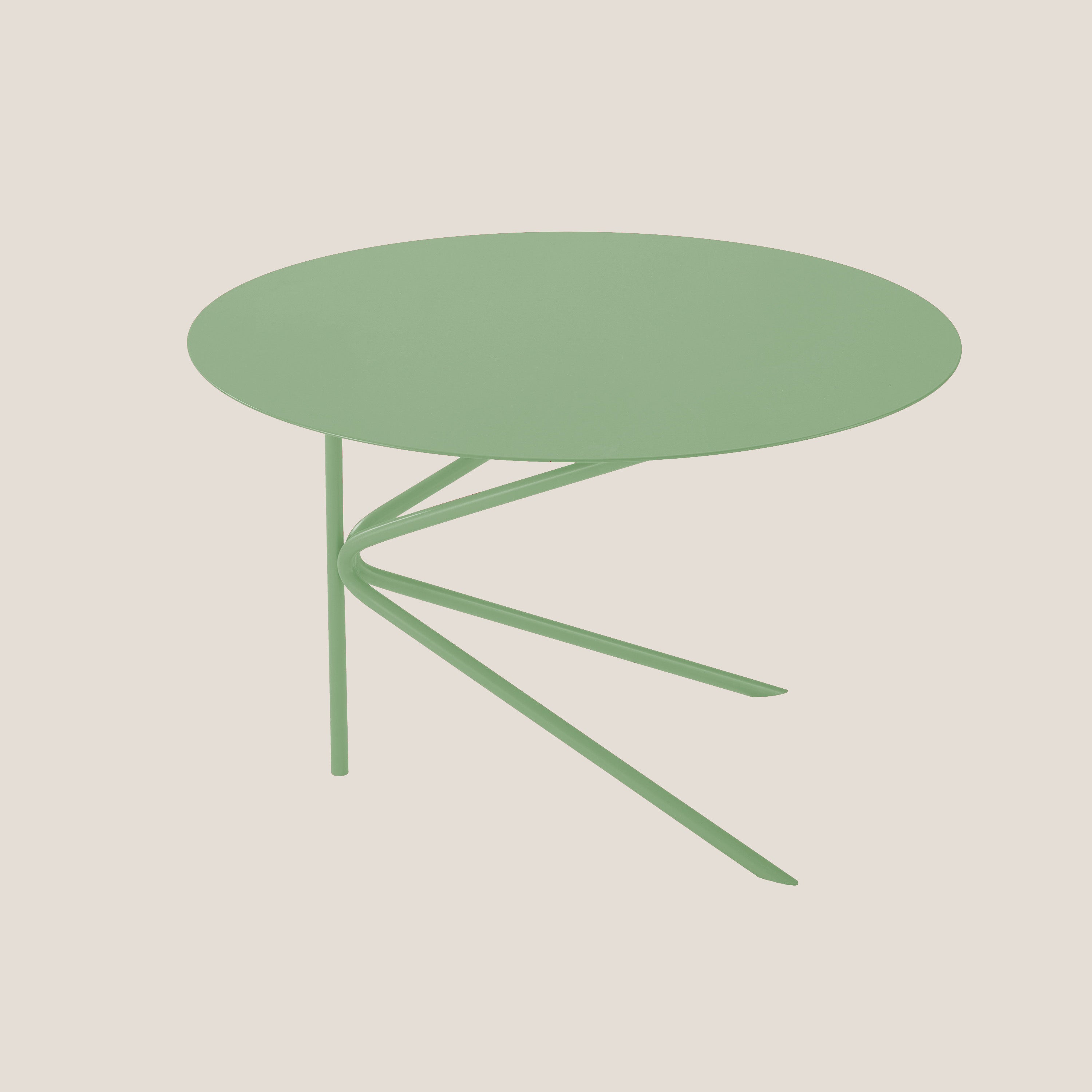 Twin tavolino BASSO rotondo minimale in diverse colorazioni oliva - divani.store