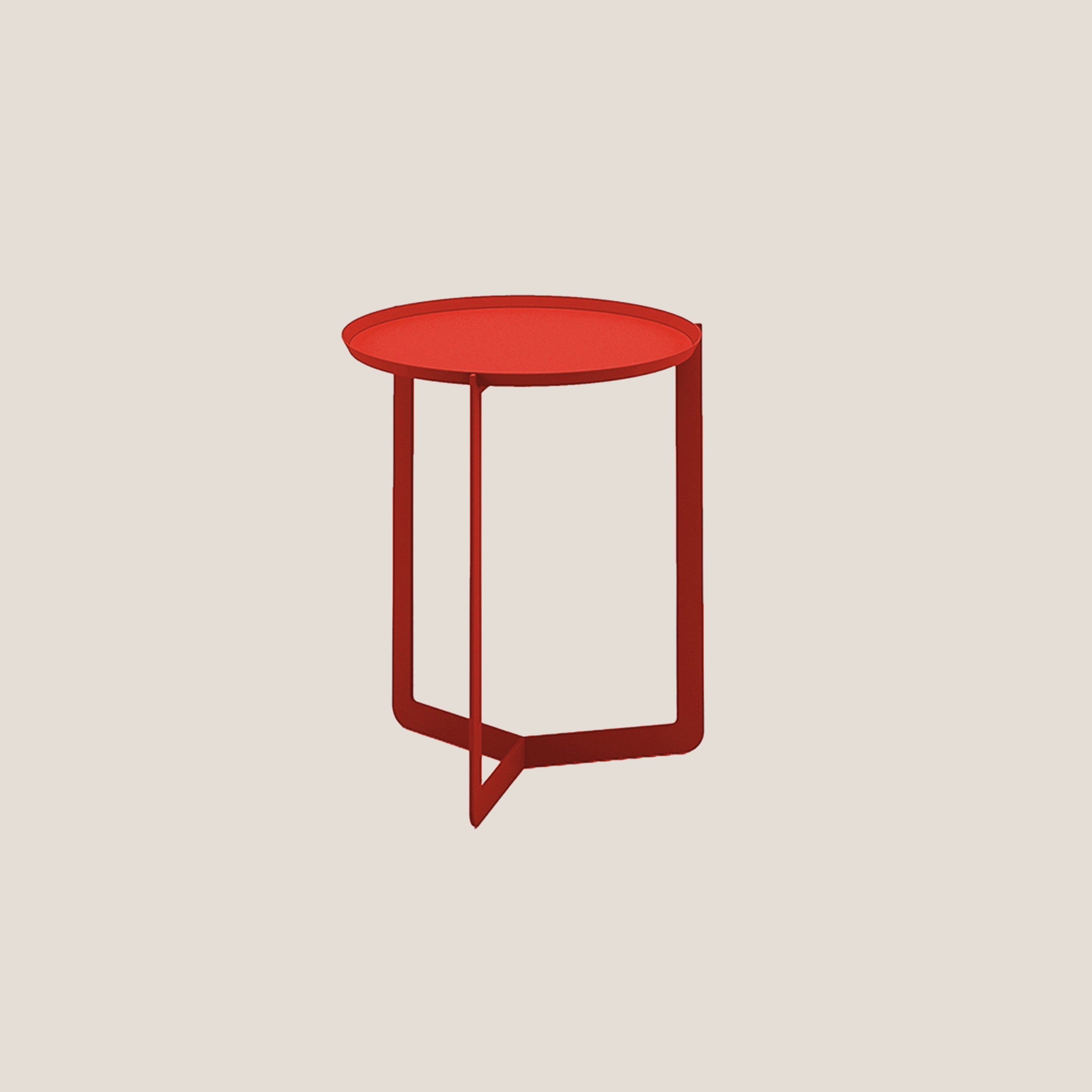 Round tavolino rotondo da salotto in metallo h46 cm rosso dalia - divani.store