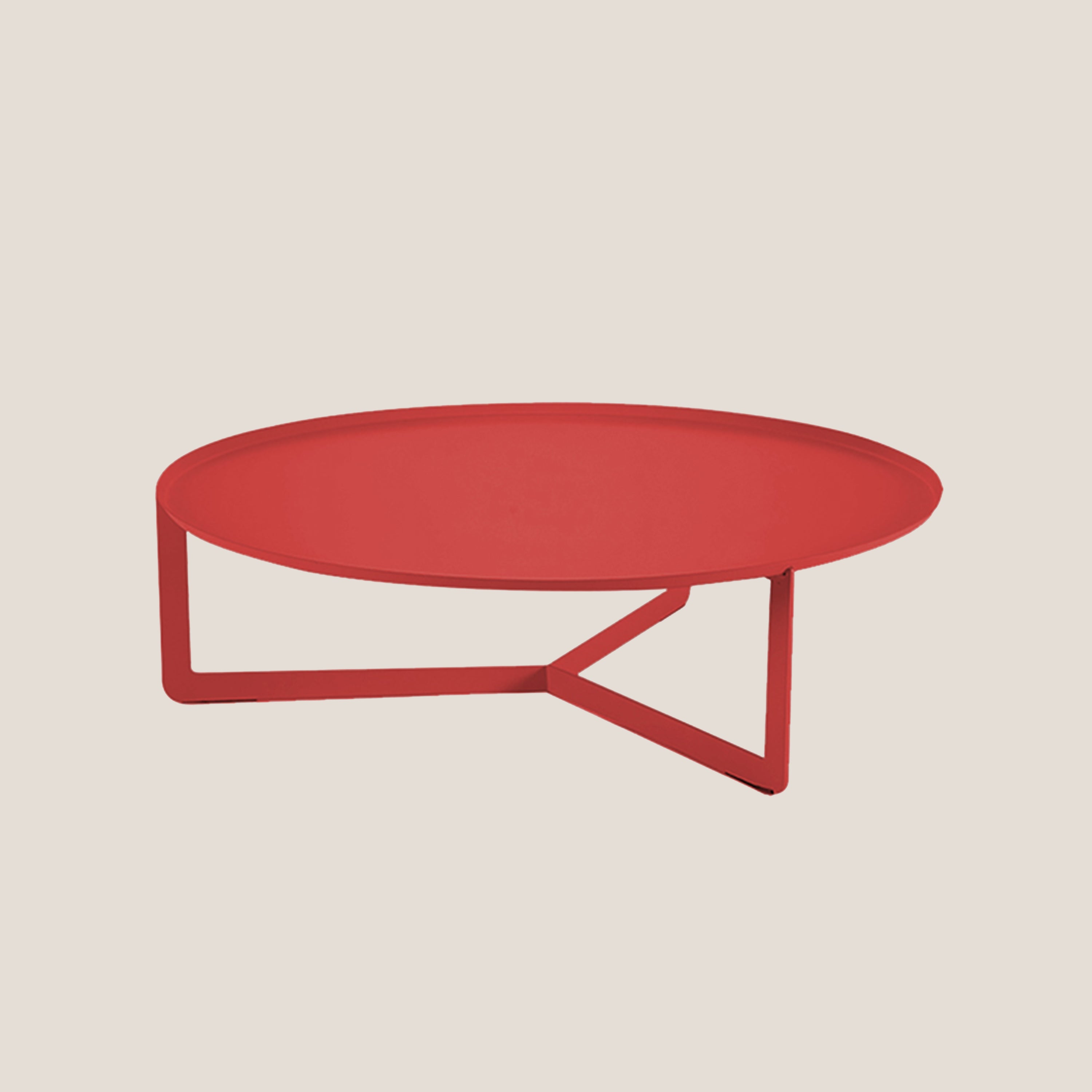 Round tavolino basso rotondo da salotto in metallo h23 cm papavero - divani.store