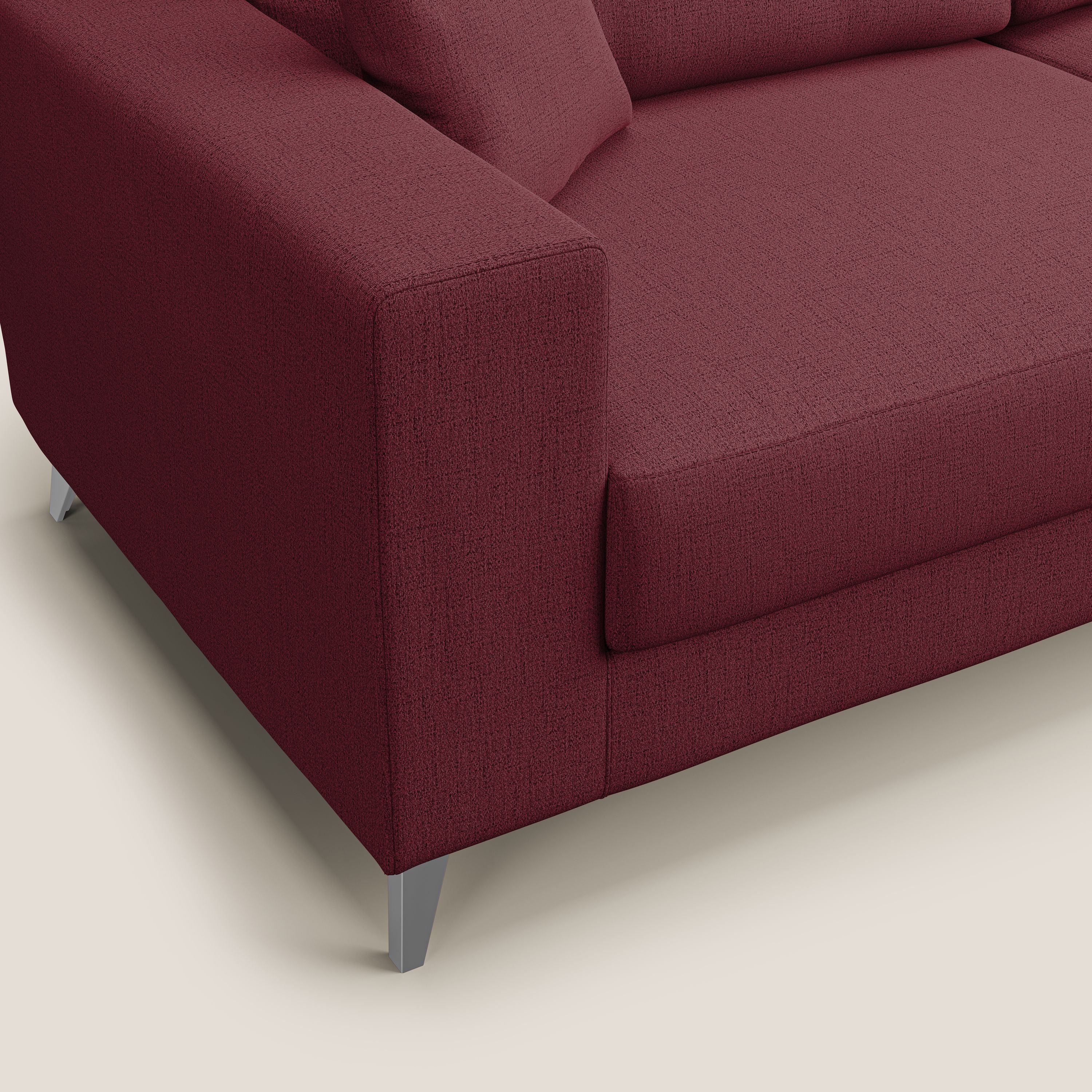 Michael Divano angolare REVERSIBILE in tessuto impermeabile T03 rosso - divani.store