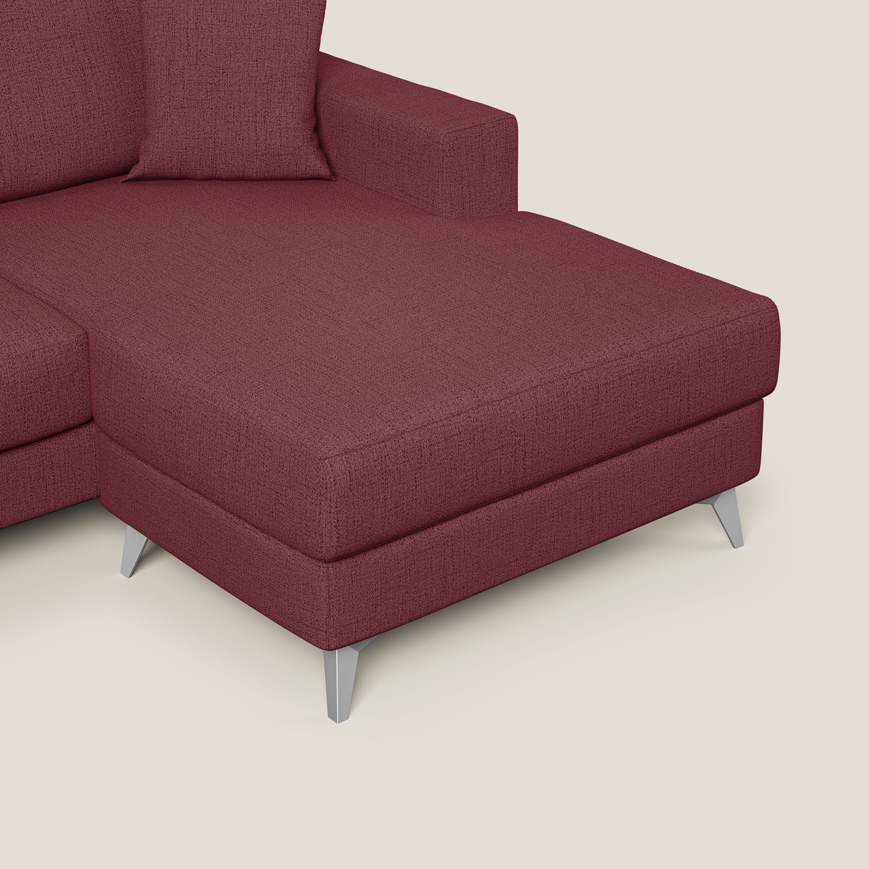 Michael Divano angolare REVERSIBILE in tessuto impermeabile T03 rosso - divani.store
