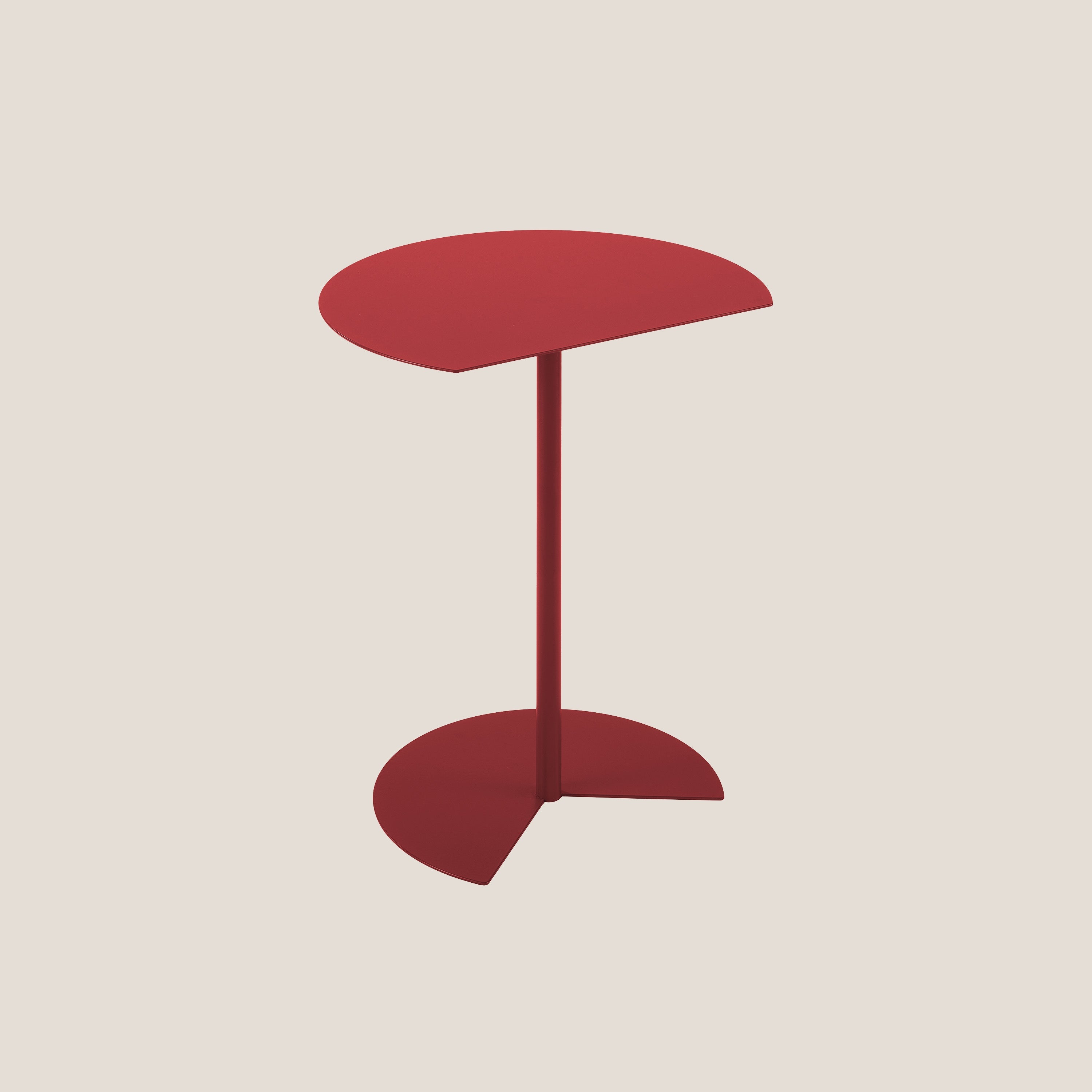 Way tavolino semirotondo da salotto rosso dalia - divani.store