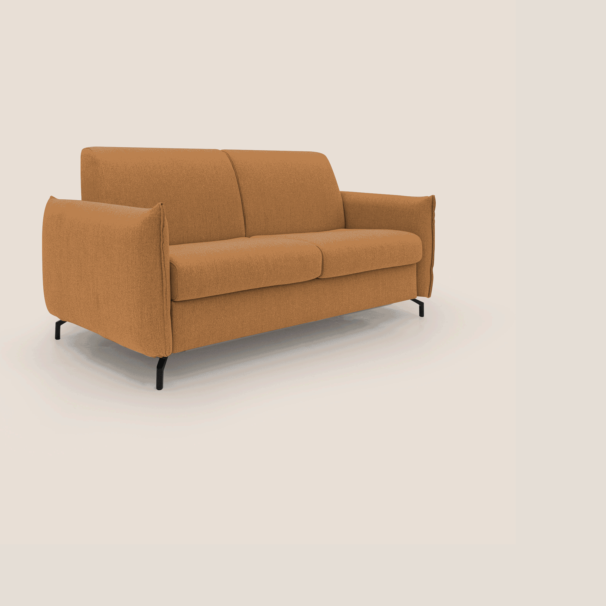 Scarlet divano letto in tessuto misto cotone impermeabile T19 arancio - divani.store