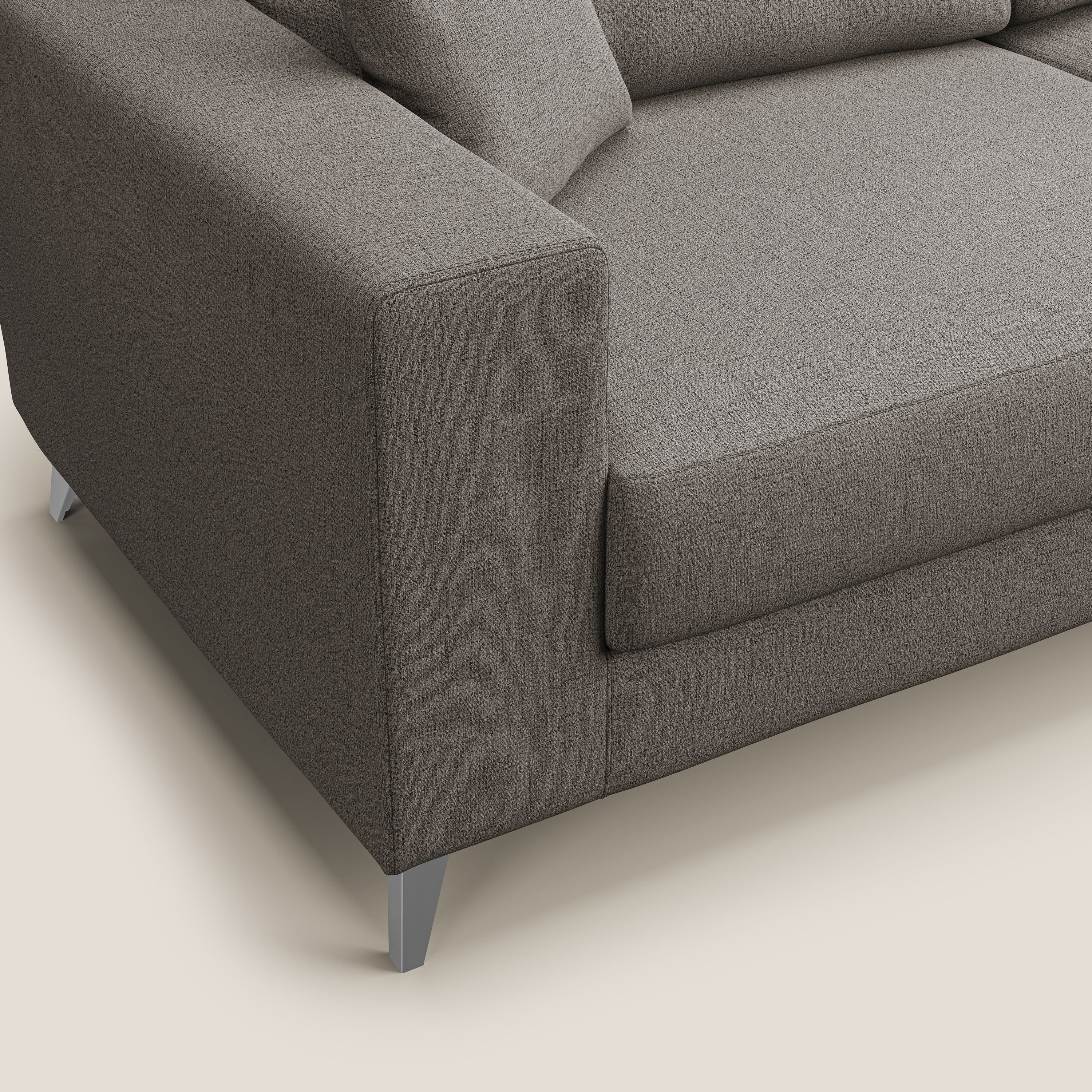 Michael Divano angolare REVERSIBILE in tessuto impermeabile T03 talpa - divani.store