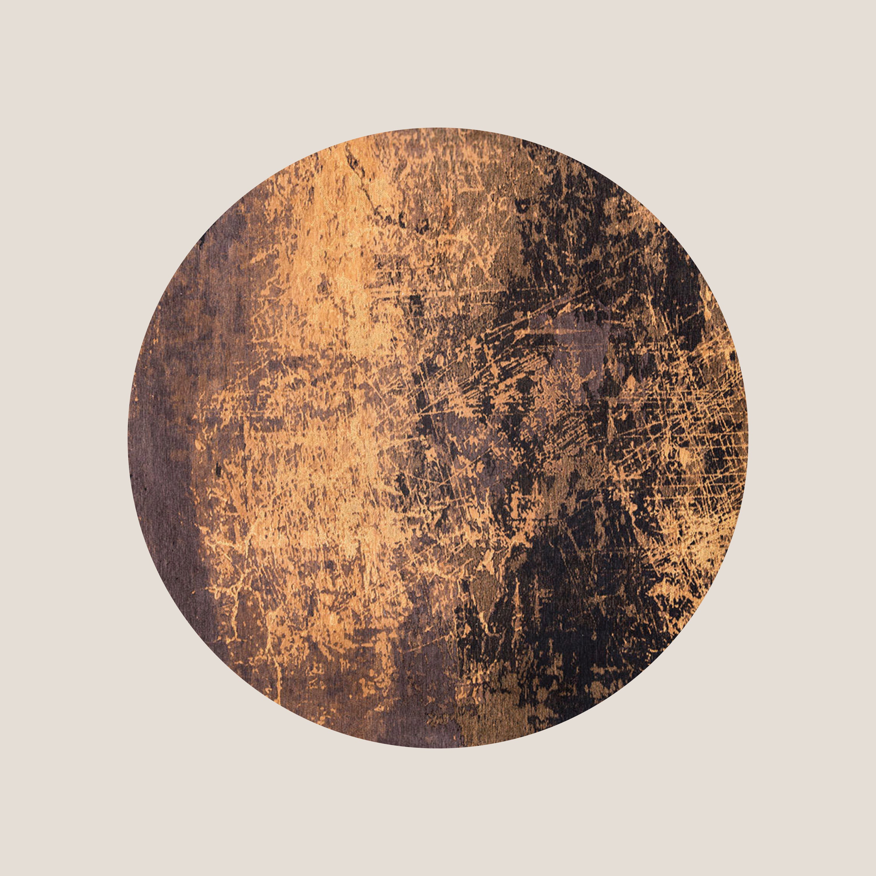Notturno-nel-deserto tappeto rotondo a fantasia astratta in cotone di ciniglia - divani.store