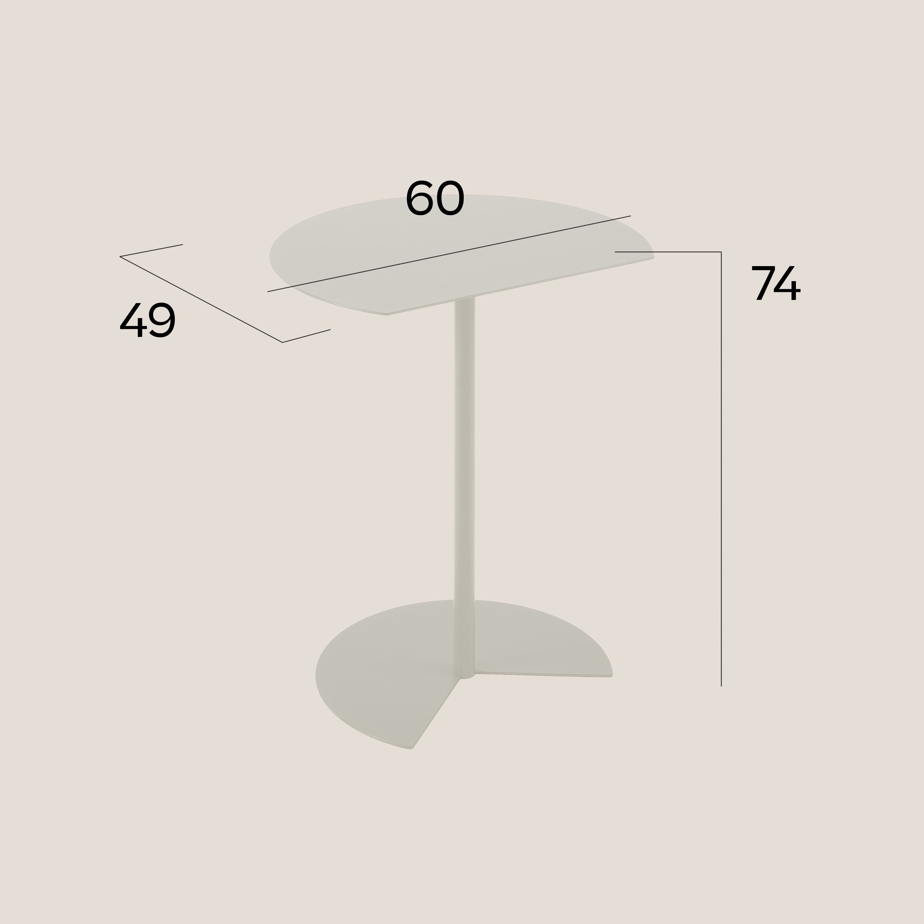 Way tavolino ALTO semirotondo da soggiorno ed esterno - divani.store