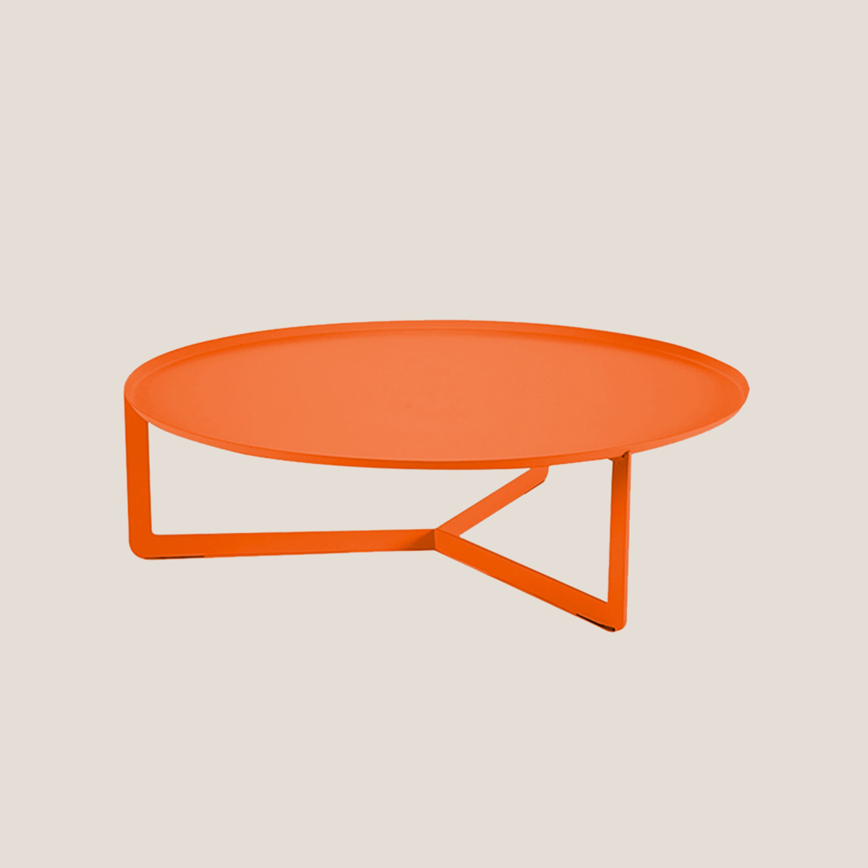 Round tavolino basso rotondo da salotto in metallo h23 cm zucca - divani.store