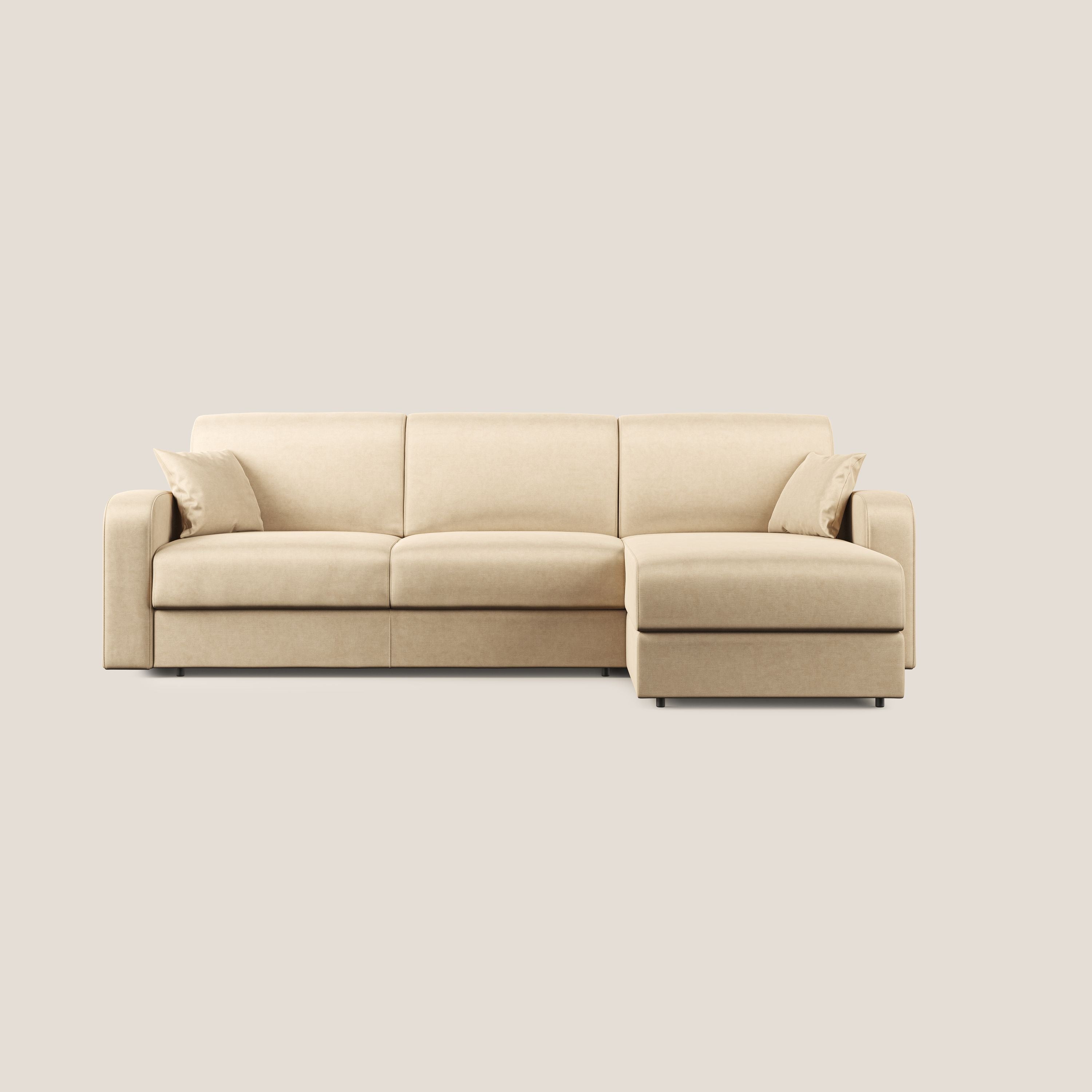 Lebron Divano letto angolare con penisola in velluto morbido T01 - divani.store