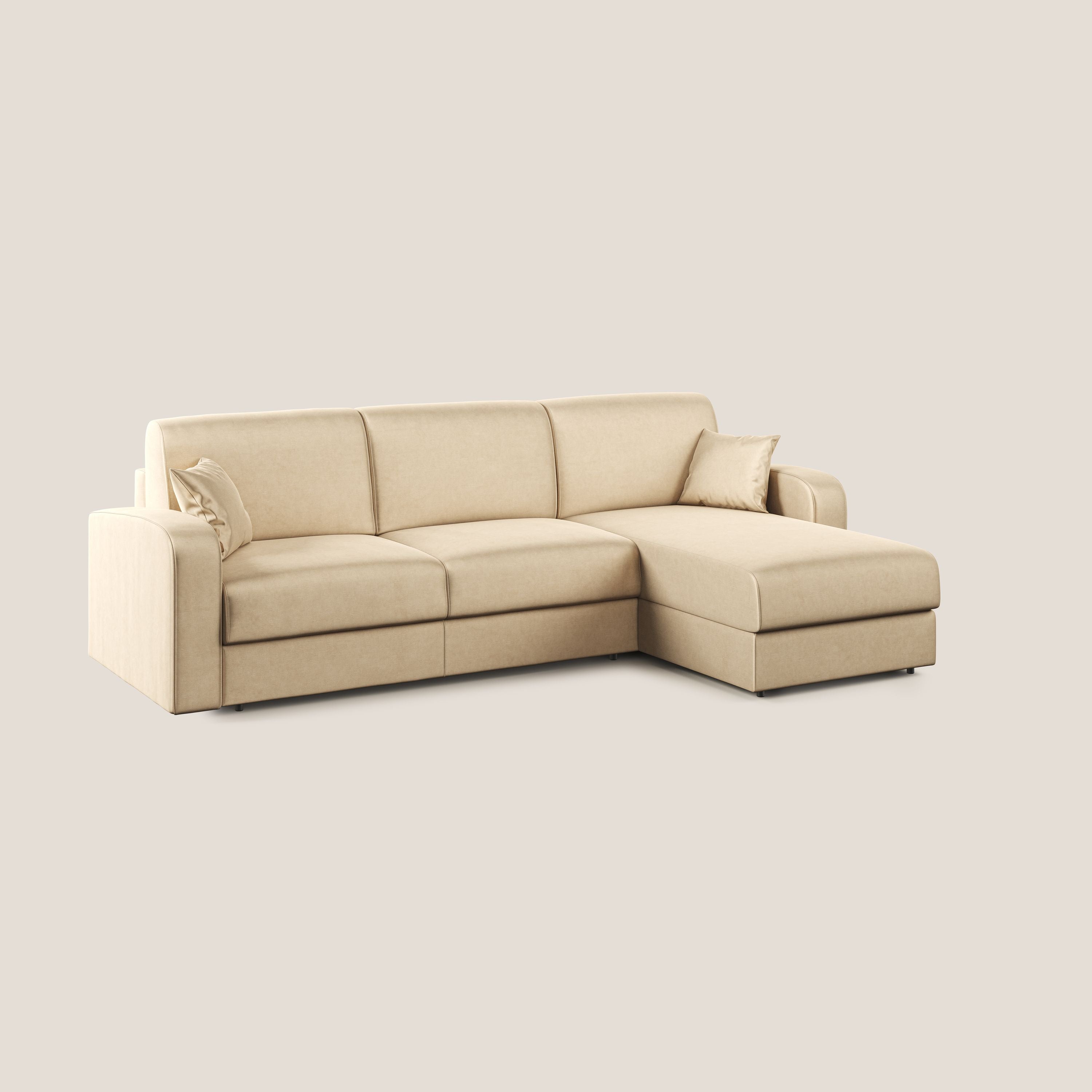 Lebron Divano letto angolare con penisola in velluto morbido T01 - divani.store