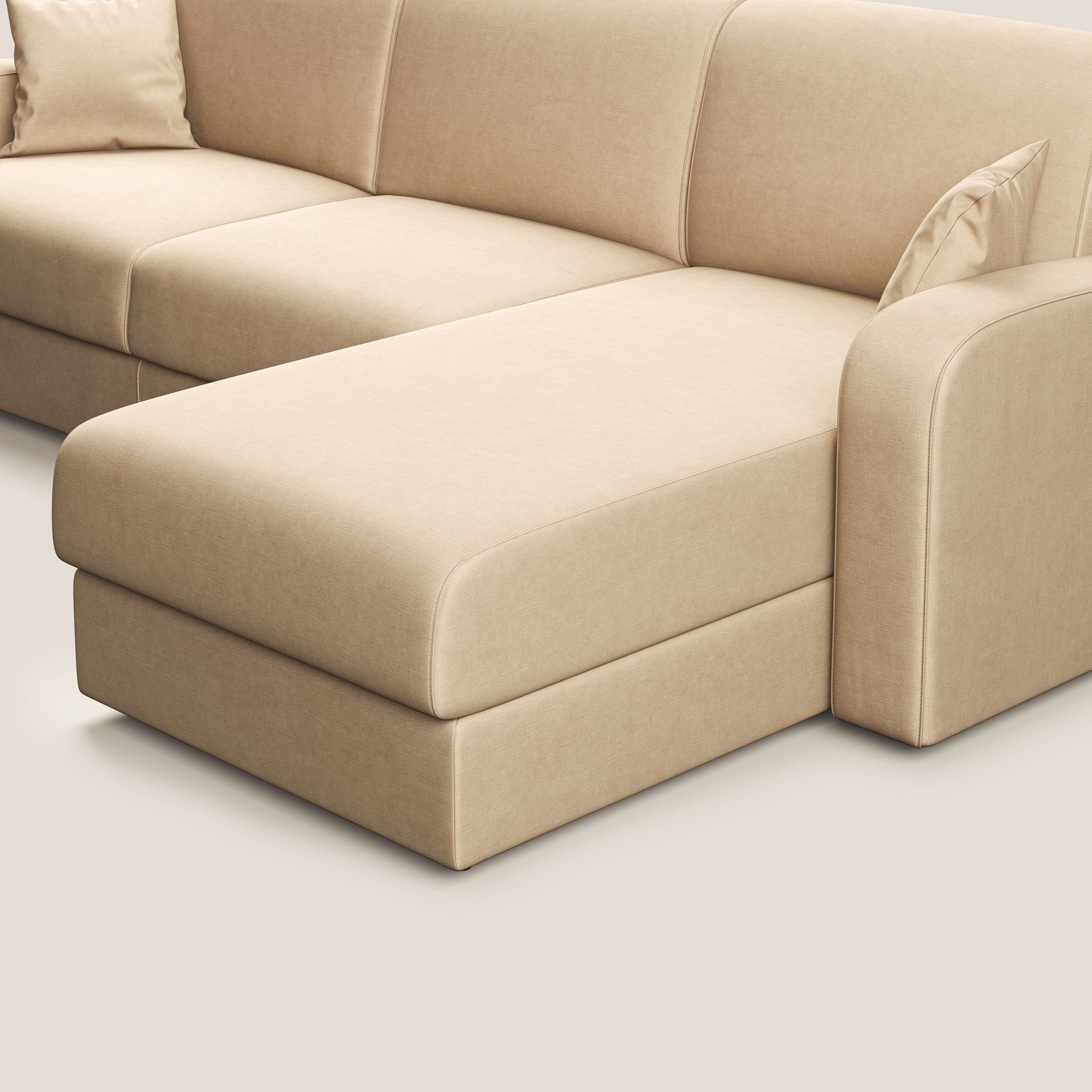 Lebron Divano letto angolare con penisola in velluto morbido T01 - divani.store