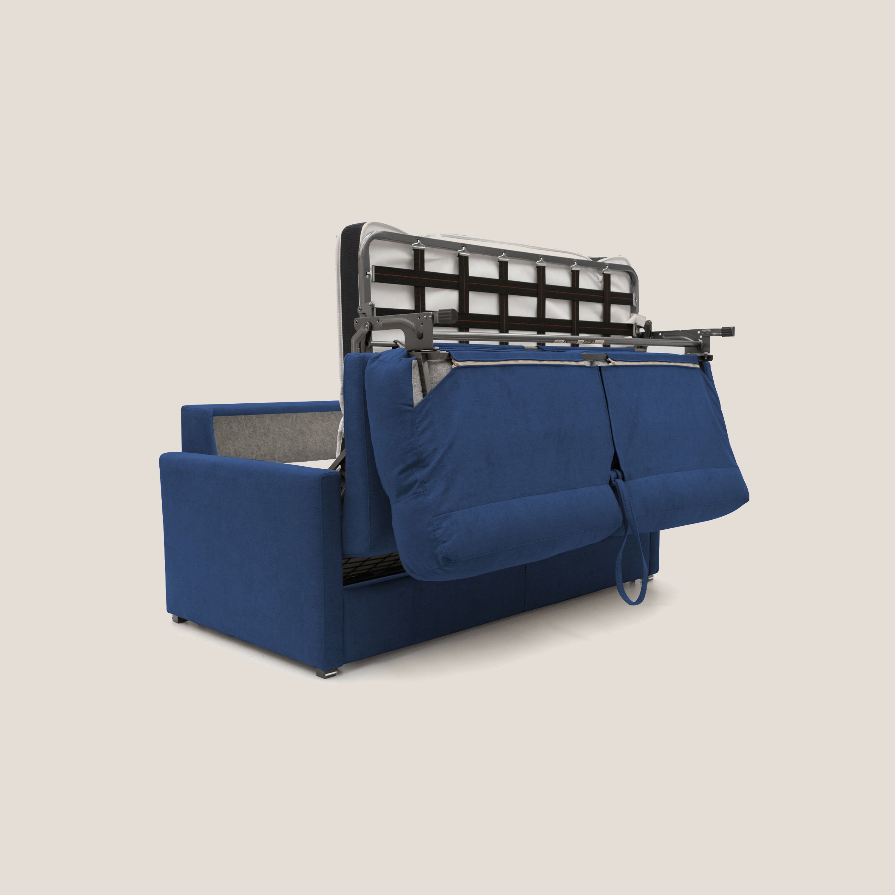 Margot Divano letto matrimoniale con schienale morbido alto in tessuto T02 - divani.store