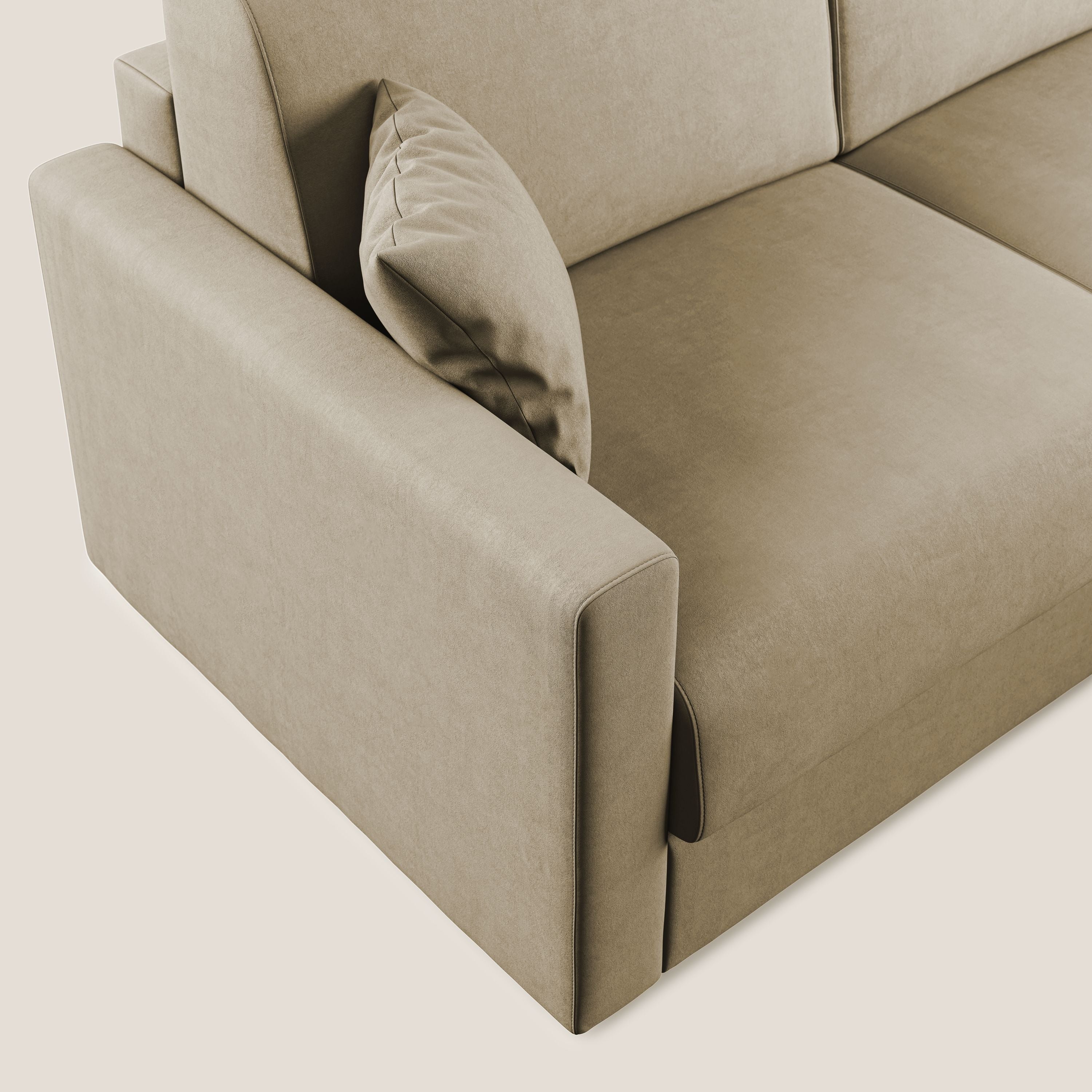 Chris Divano letto angolare con penisola in microfibra smacchiabile T11 - divani.store