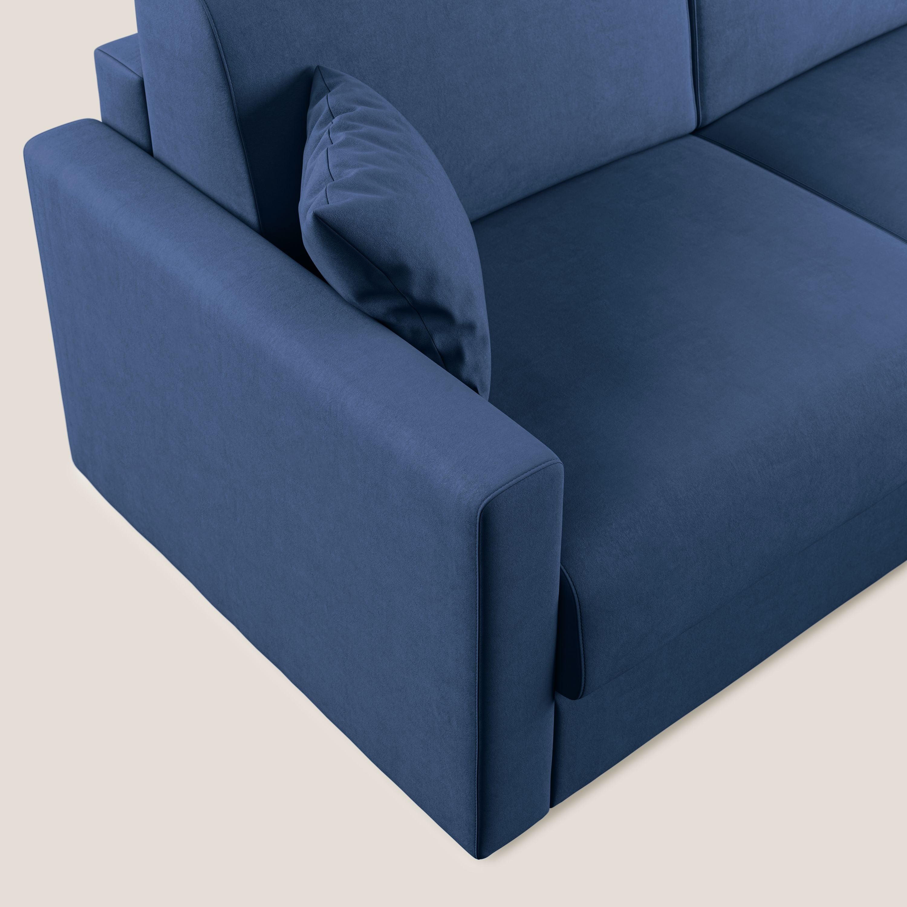 Chris Divano letto angolare con penisola in microfibra smacchiabile T11 - divani.store