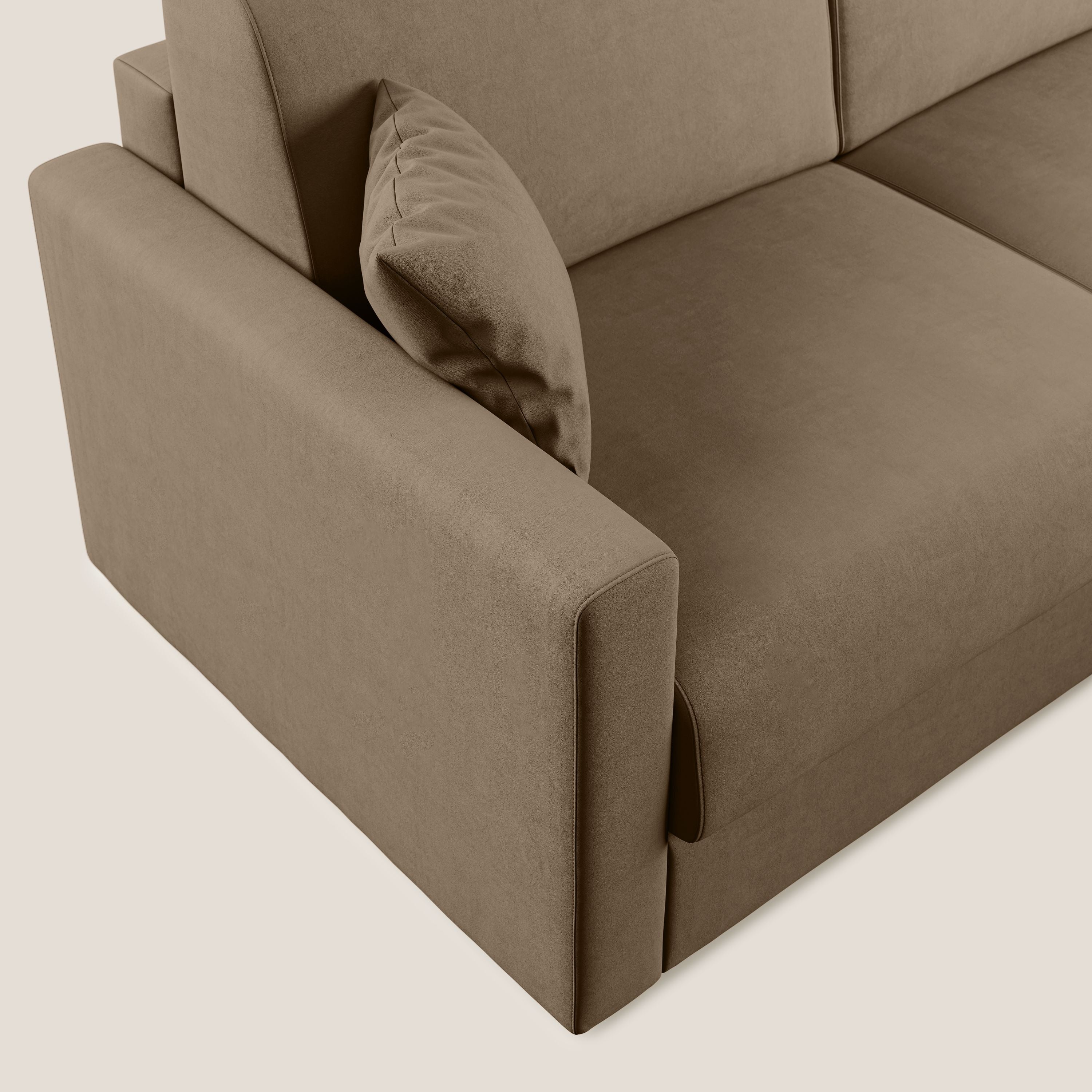 Chris Divano letto angolare con penisola in microfibra smacchiabile T11 - divani.store