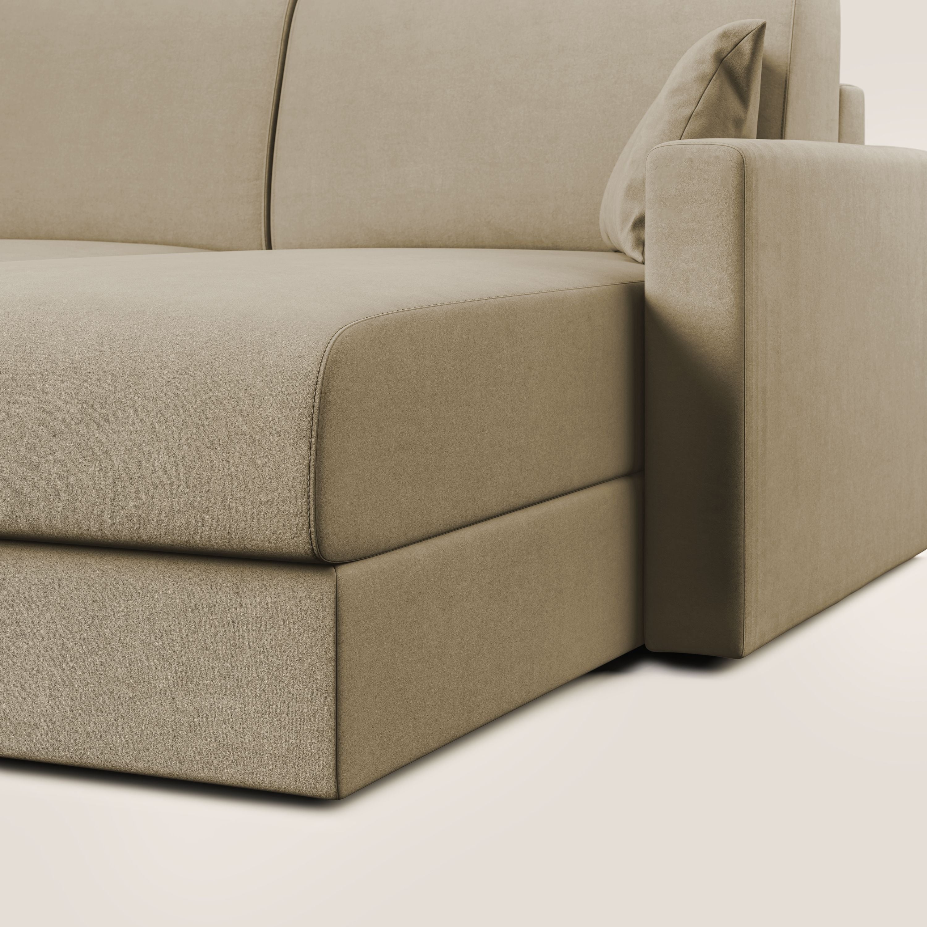 Chris Divano letto angolare con penisola in microfibra smacchiabile T11 - divani.store