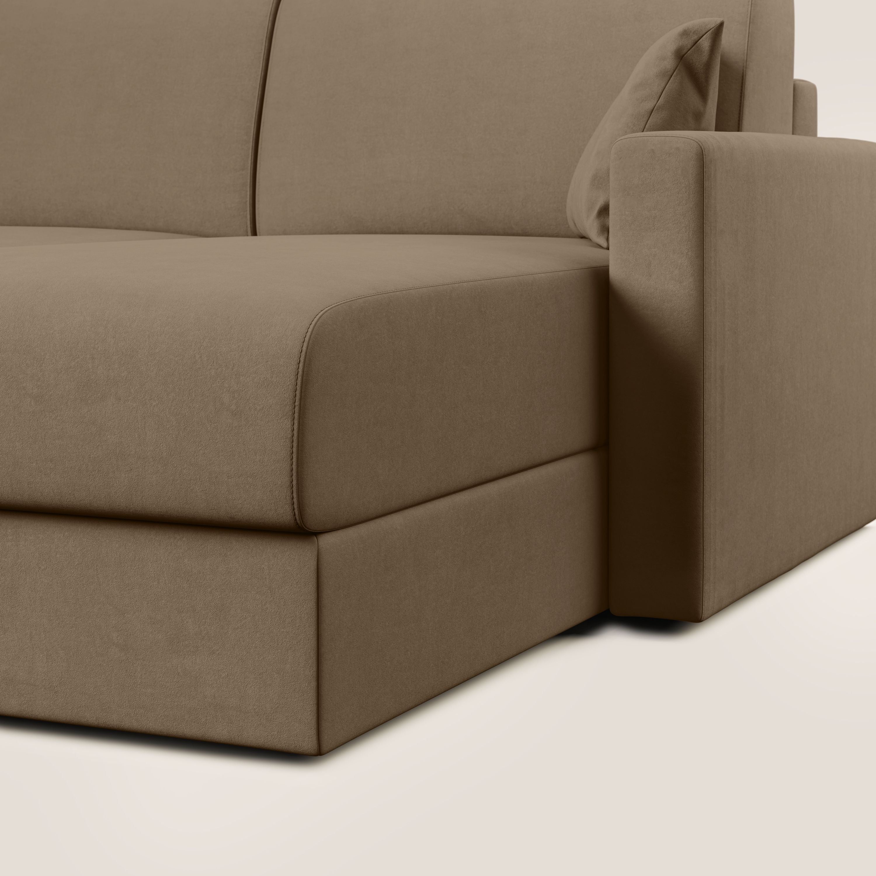 Chris Divano letto angolare con penisola in microfibra smacchiabile T11 - divani.store