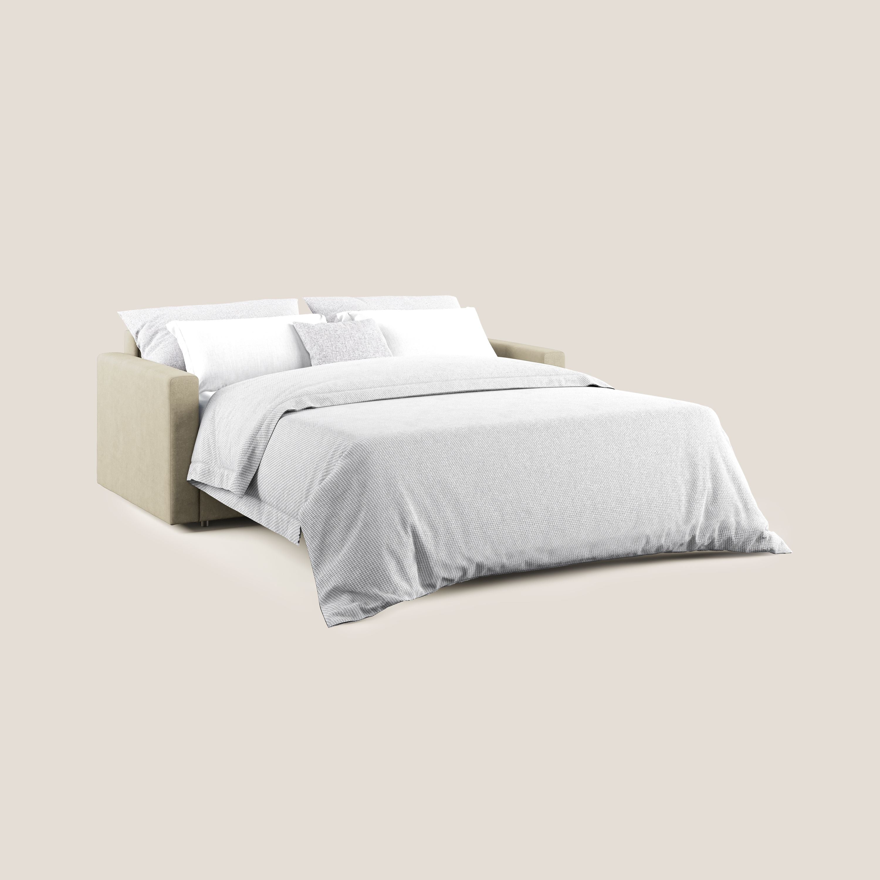 Chris Divano letto con vano porta guanciali in microfibra smacchiabile T11 - divani.store