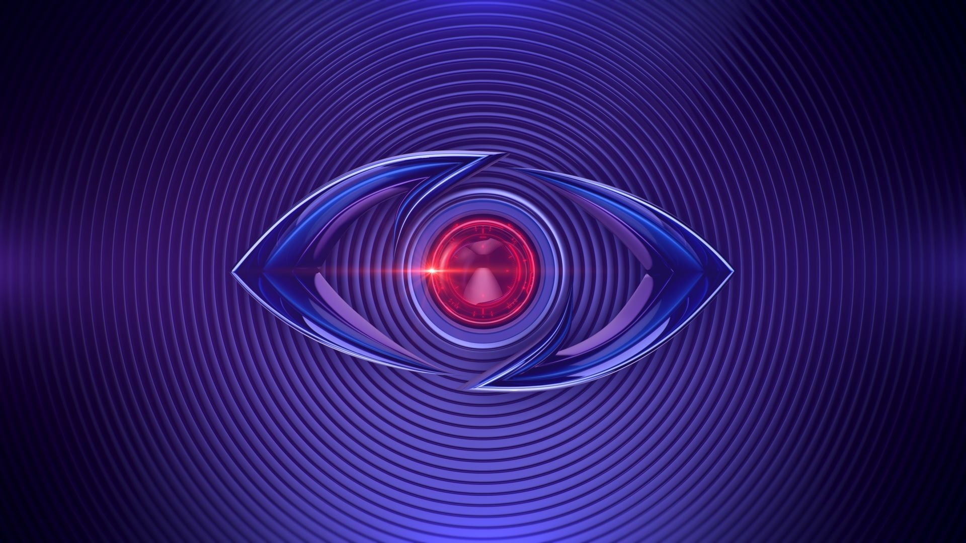 Il testo recita "Sponsor Ufficiale" a sinistra, con il logo dell'occhio blu e rosso incandescente e la scritta "GRANDE FRATELLO" a destra, su uno sfondo circolare scuro e concentrico.