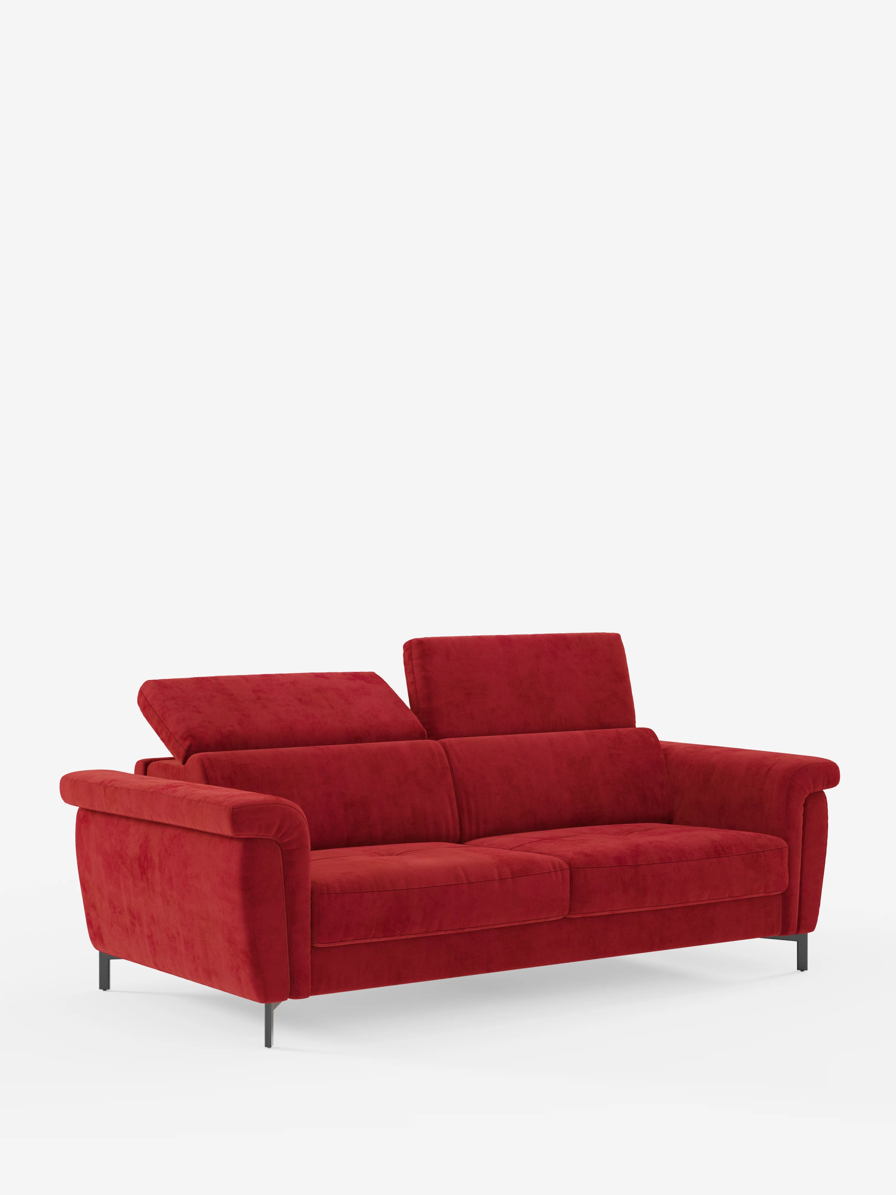 Capri – Design-Schlafsofa mit hohen Füßen – verstellbare Kopfstützen aus edlem, fleckenabweisendem Stoff in Samtstoff T30