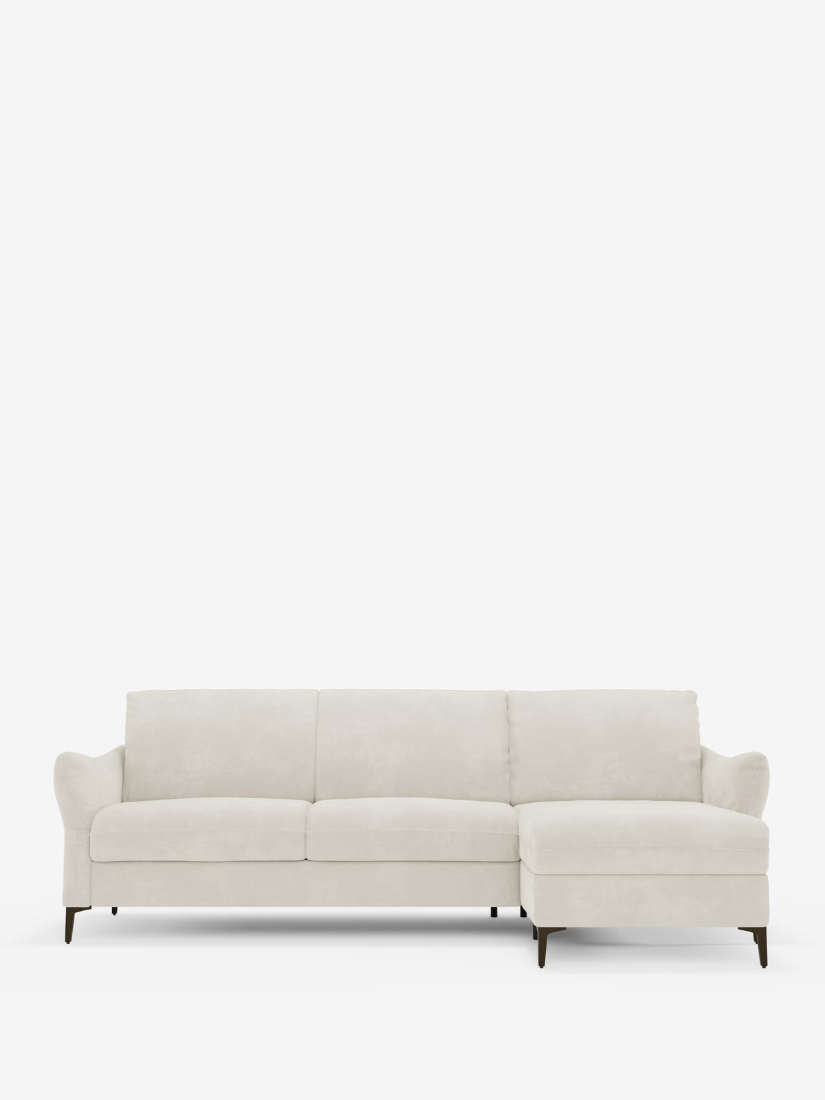 Dalia schlafsofa mit Chaiselongue mit Stauraum und Matratze 18 cm hoch – hohe Füße und fleckenabweisender Stoff T30