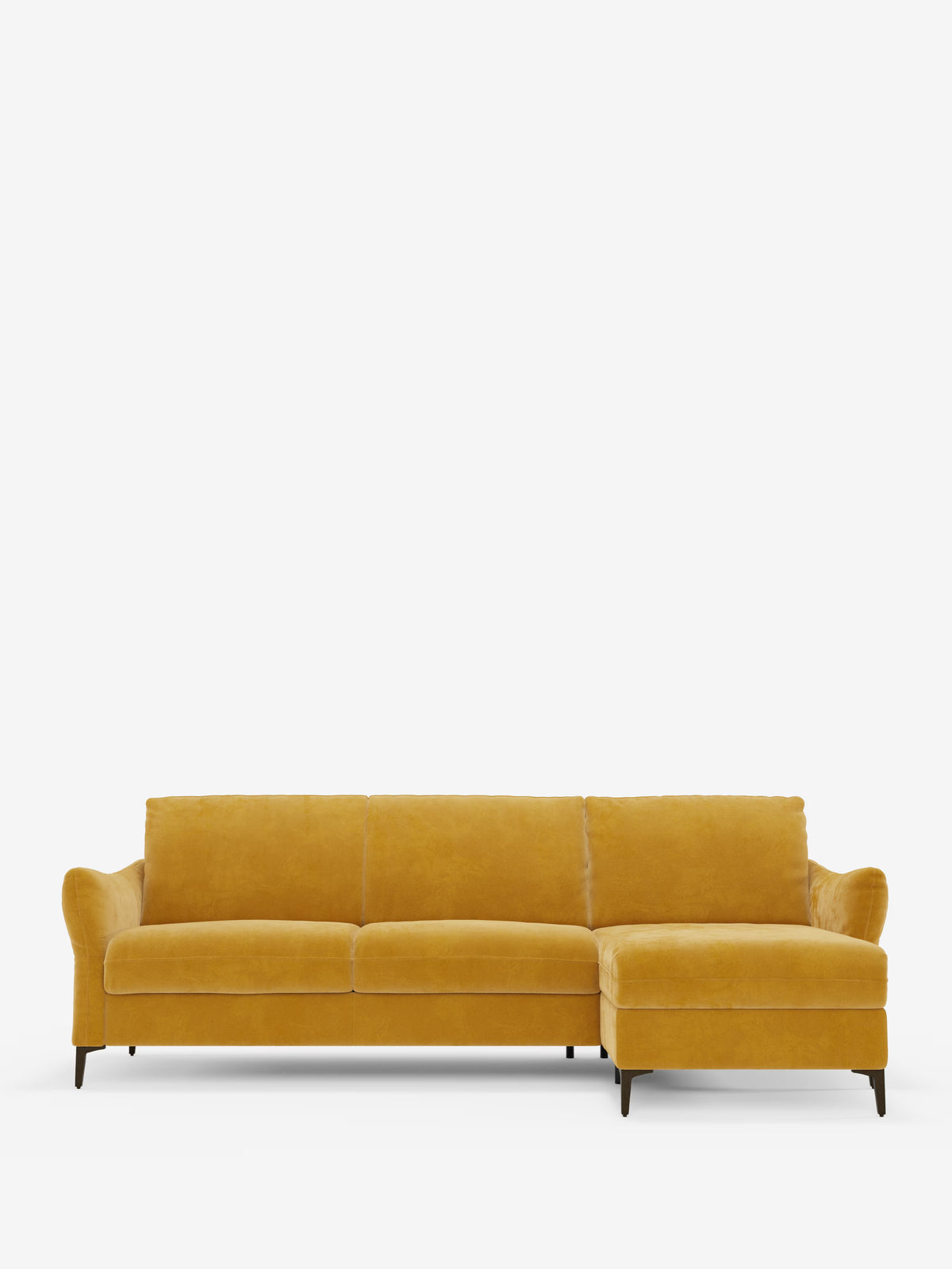 Dalia schlafsofa mit Chaiselongue mit Stauraum und Matratze 18 cm hoch – hohe Füße und fleckenabweisender Stoff T30