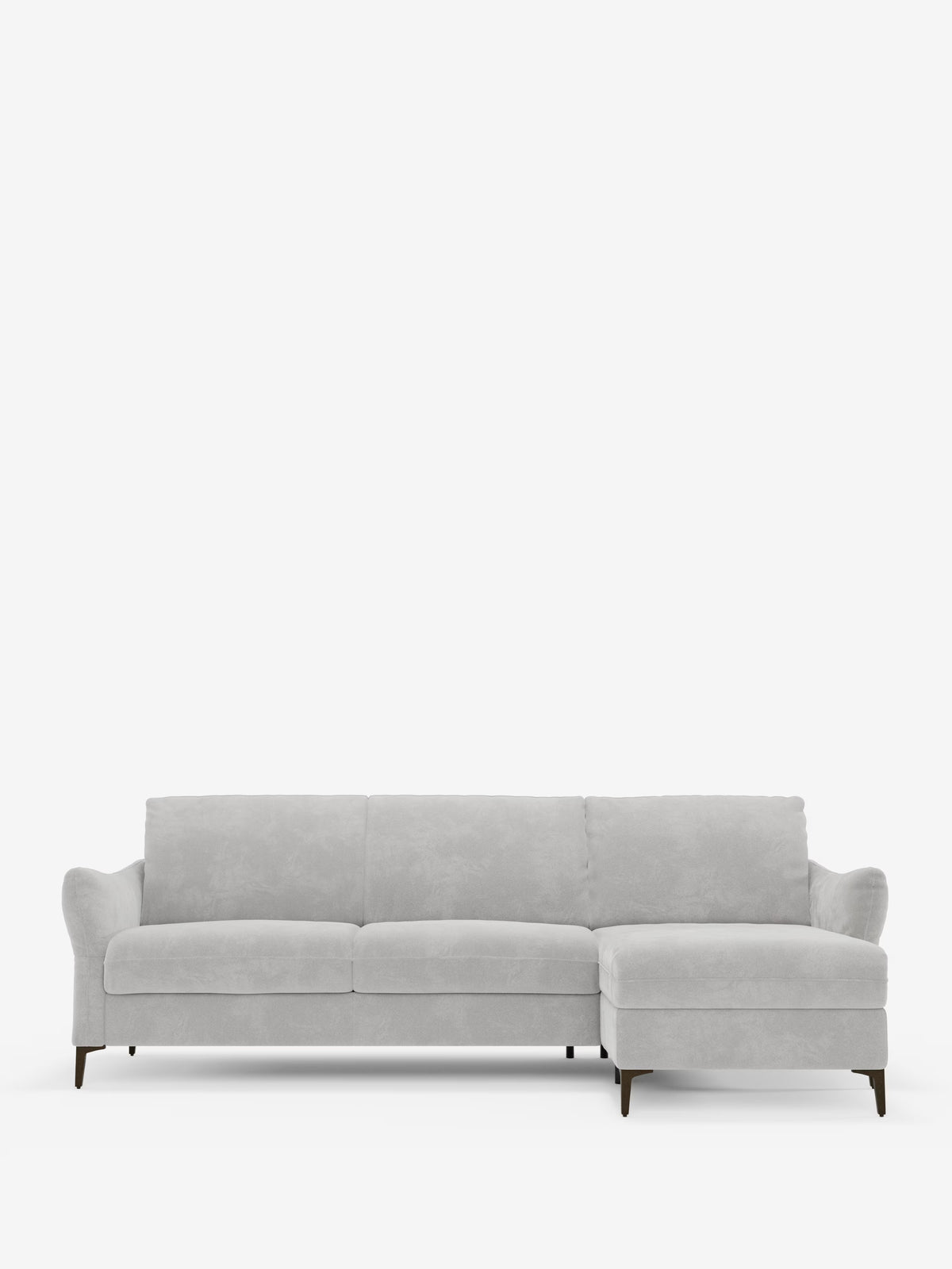 Dalia schlafsofa mit Chaiselongue mit Stauraum und Matratze 18 cm hoch – hohe Füße und fleckenabweisender Stoff T30