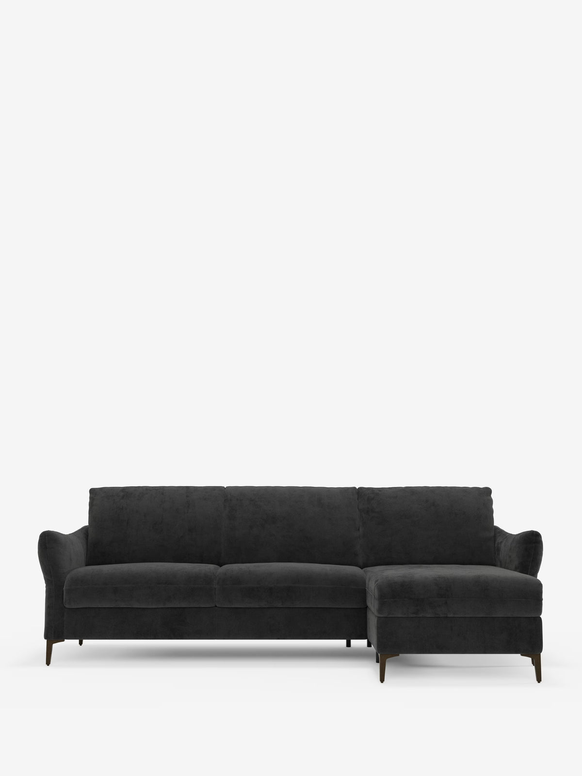 Dalia schlafsofa mit Chaiselongue mit Stauraum und Matratze 18 cm hoch – hohe Füße und fleckenabweisender Stoff T30