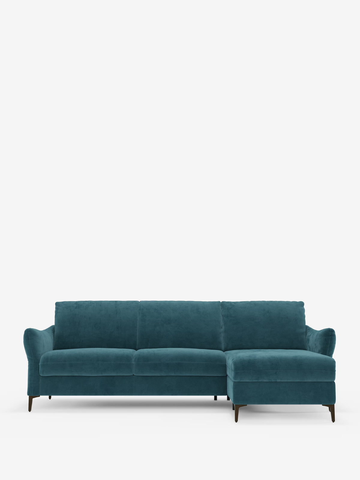Dalia schlafsofa mit Chaiselongue mit Stauraum und Matratze 18 cm hoch – hohe Füße und fleckenabweisender Stoff T30