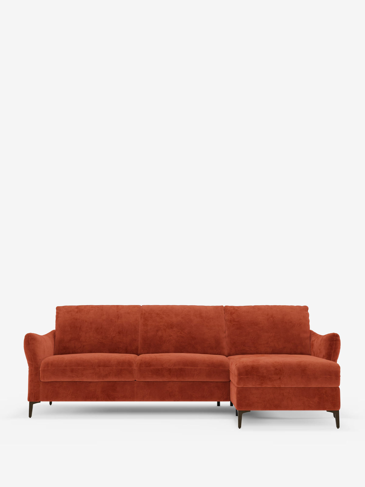Dalia schlafsofa mit Chaiselongue mit Stauraum und Matratze 18 cm hoch – hohe Füße und fleckenabweisender Stoff T30
